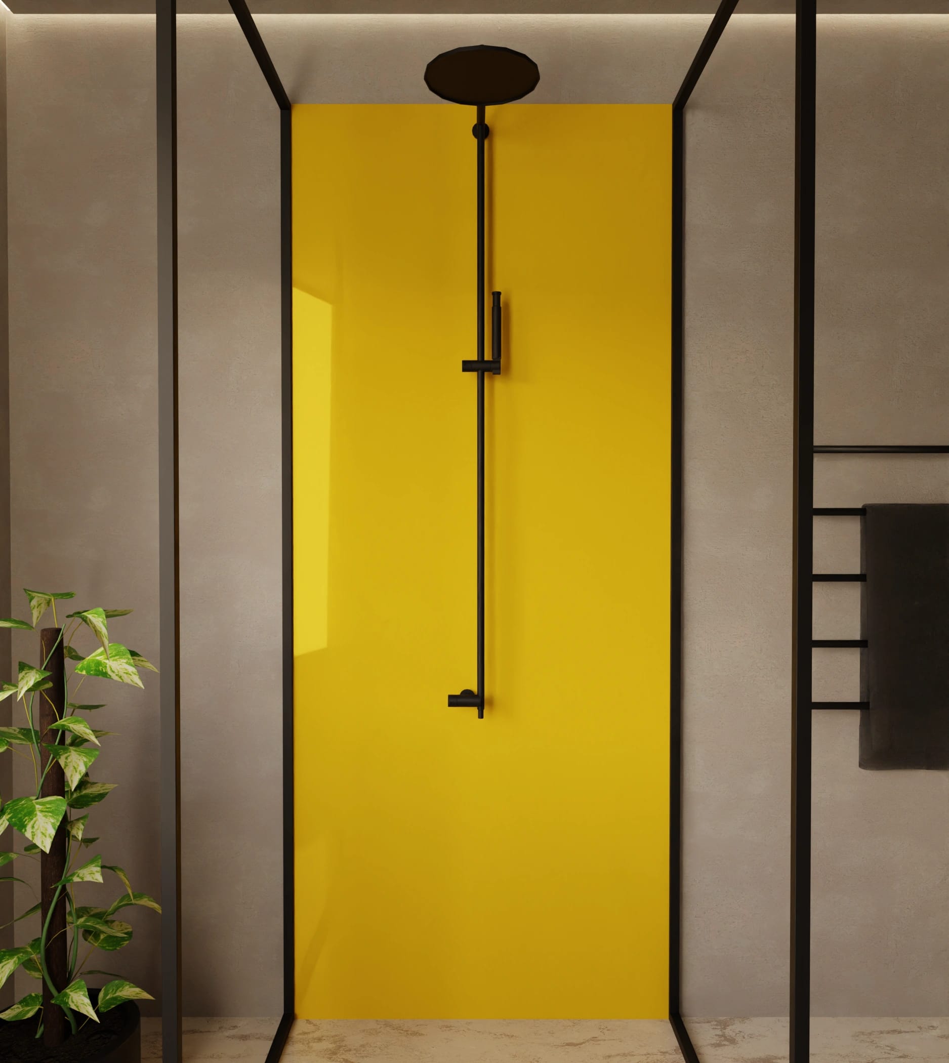 Duschrückwand - Sonnengelb