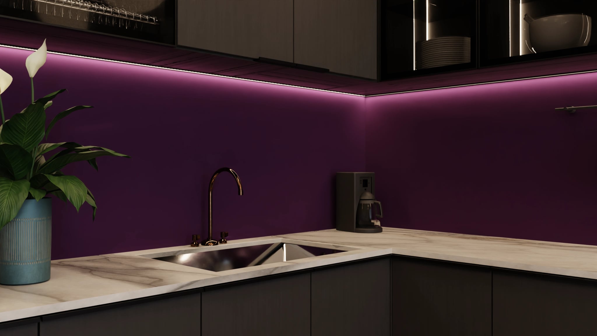 Küchenrückwand - Aubergine – Bild 5