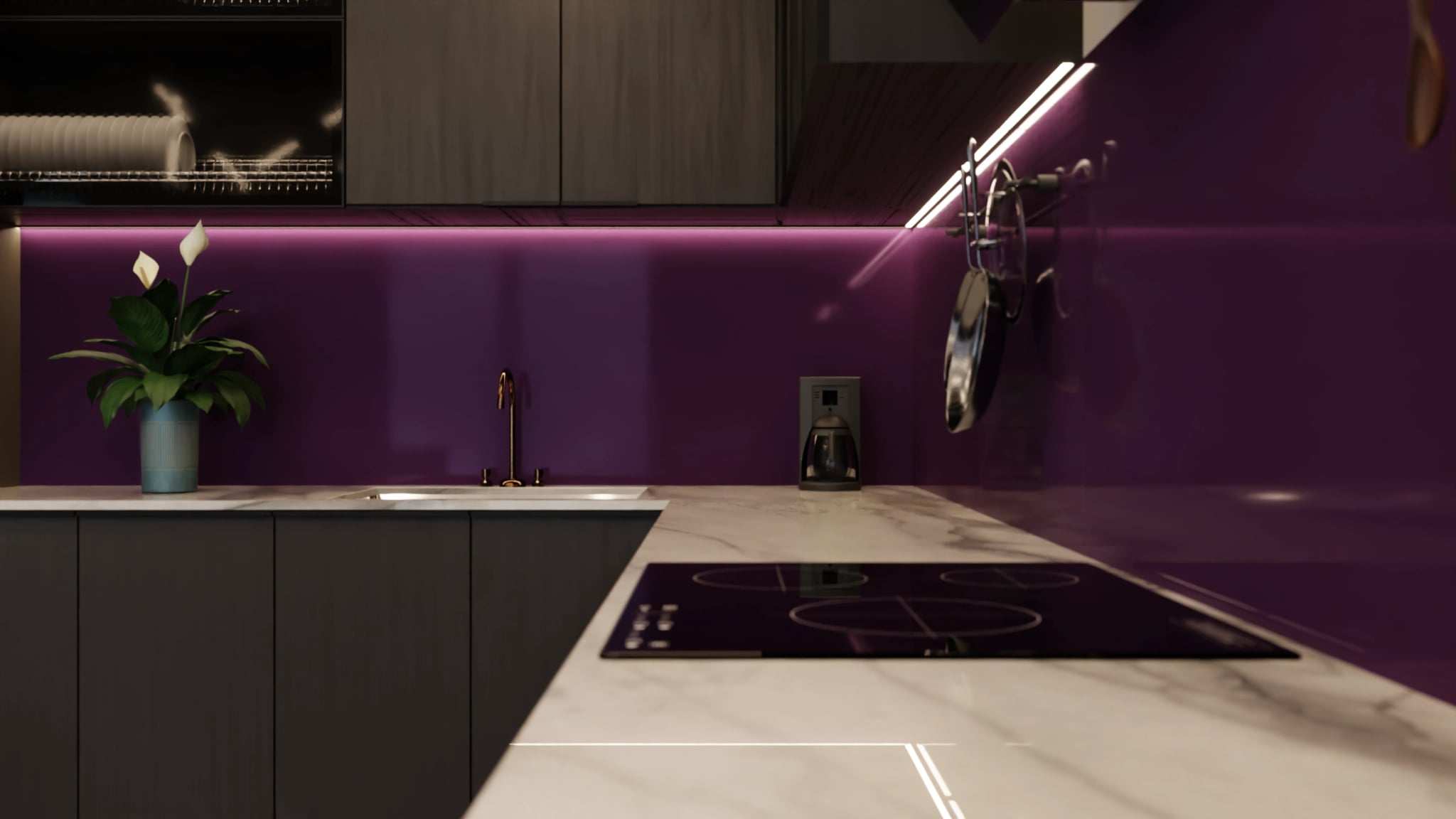 Küchenrückwand - Aubergine – Bild 6