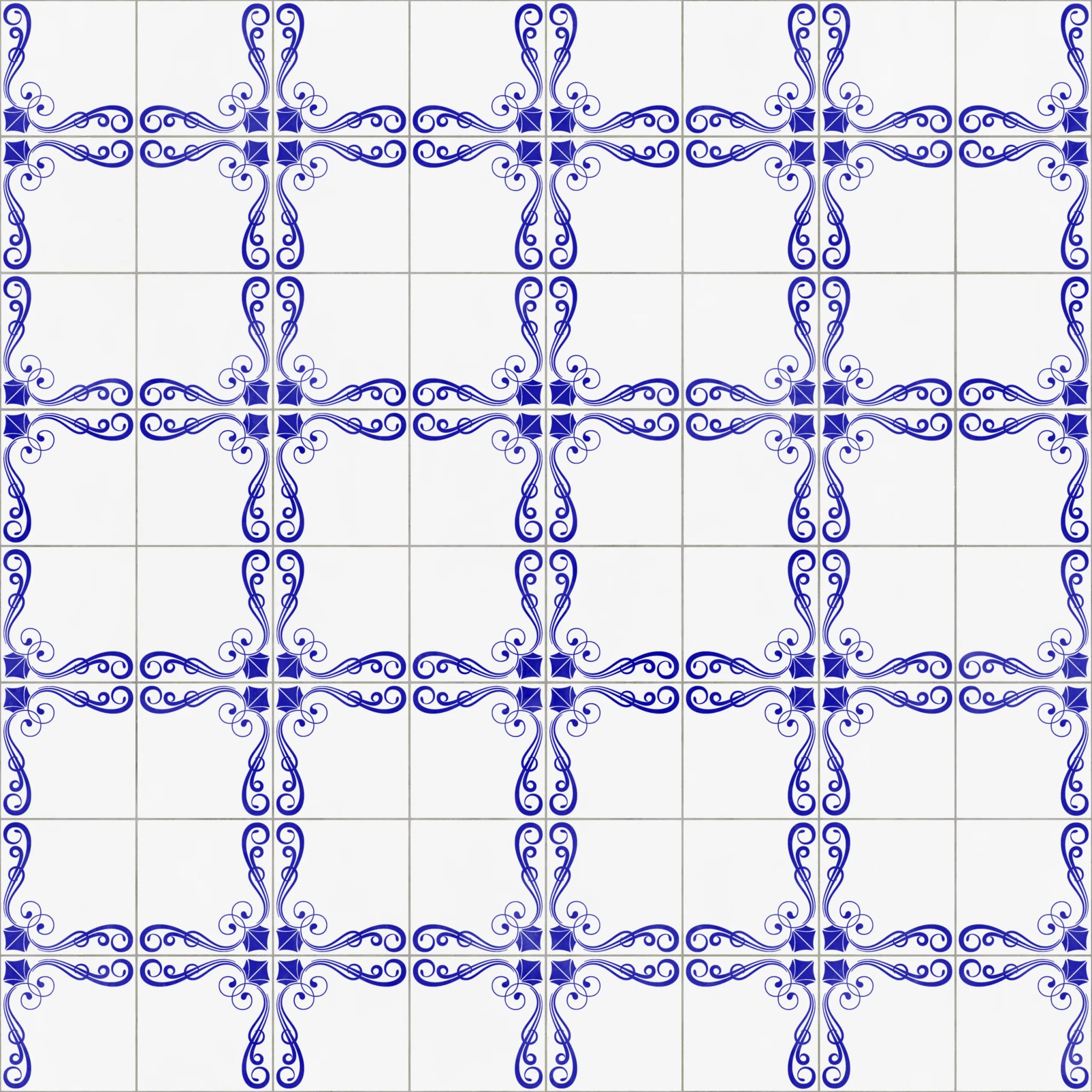 Duschrückwand - Azulejo Schnörkel Kobalt – Bild 7
