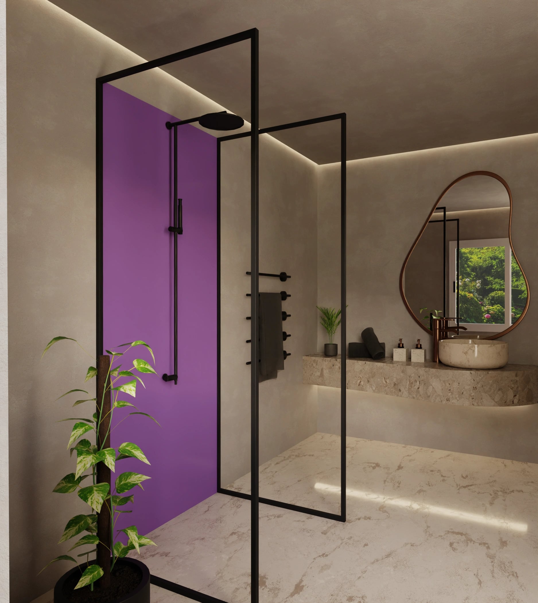 Duschrückwand - Amethyst – Bild 2
