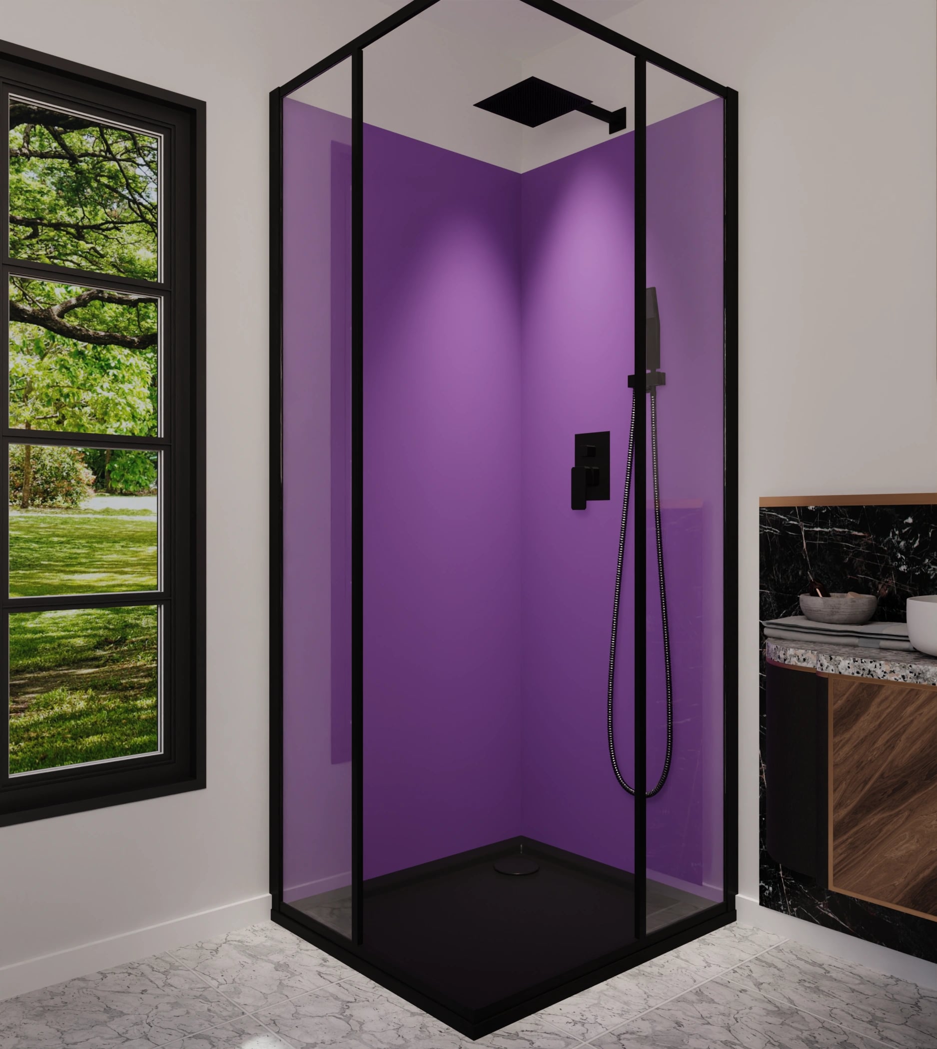 Duschrückwand - Amethyst – Bild 5