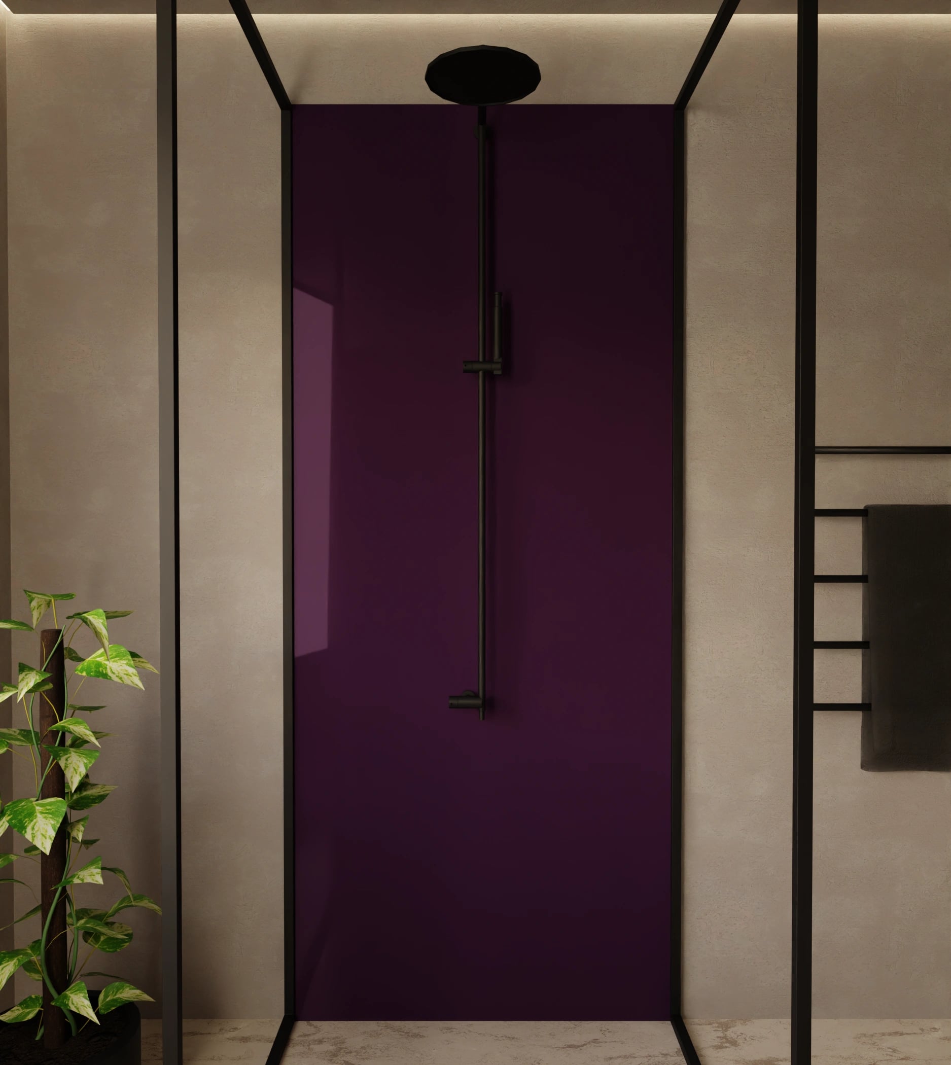 Duschrückwand - Aubergine – Bild 1