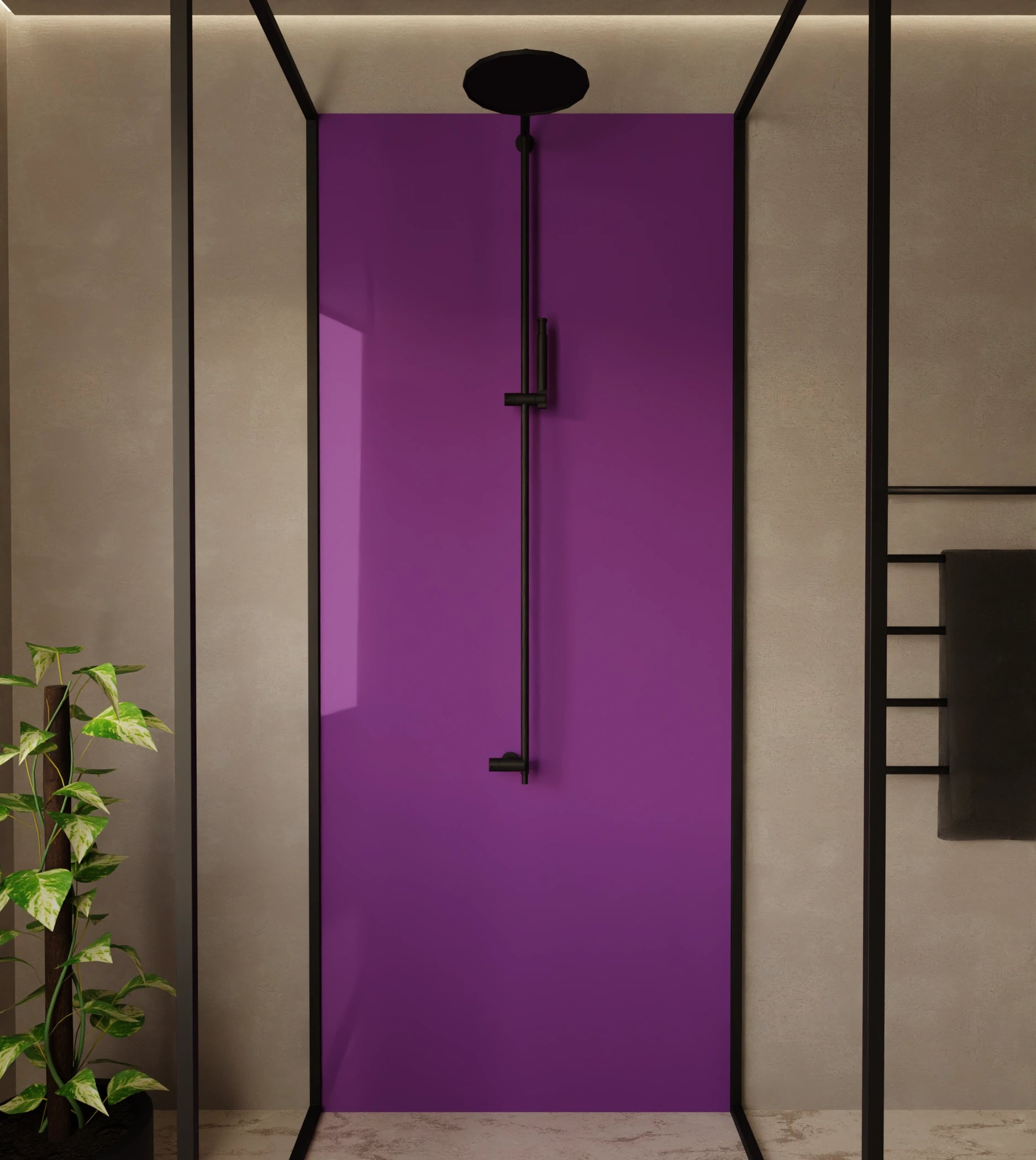Duschrückwand - Beerenviolett – Bild 1