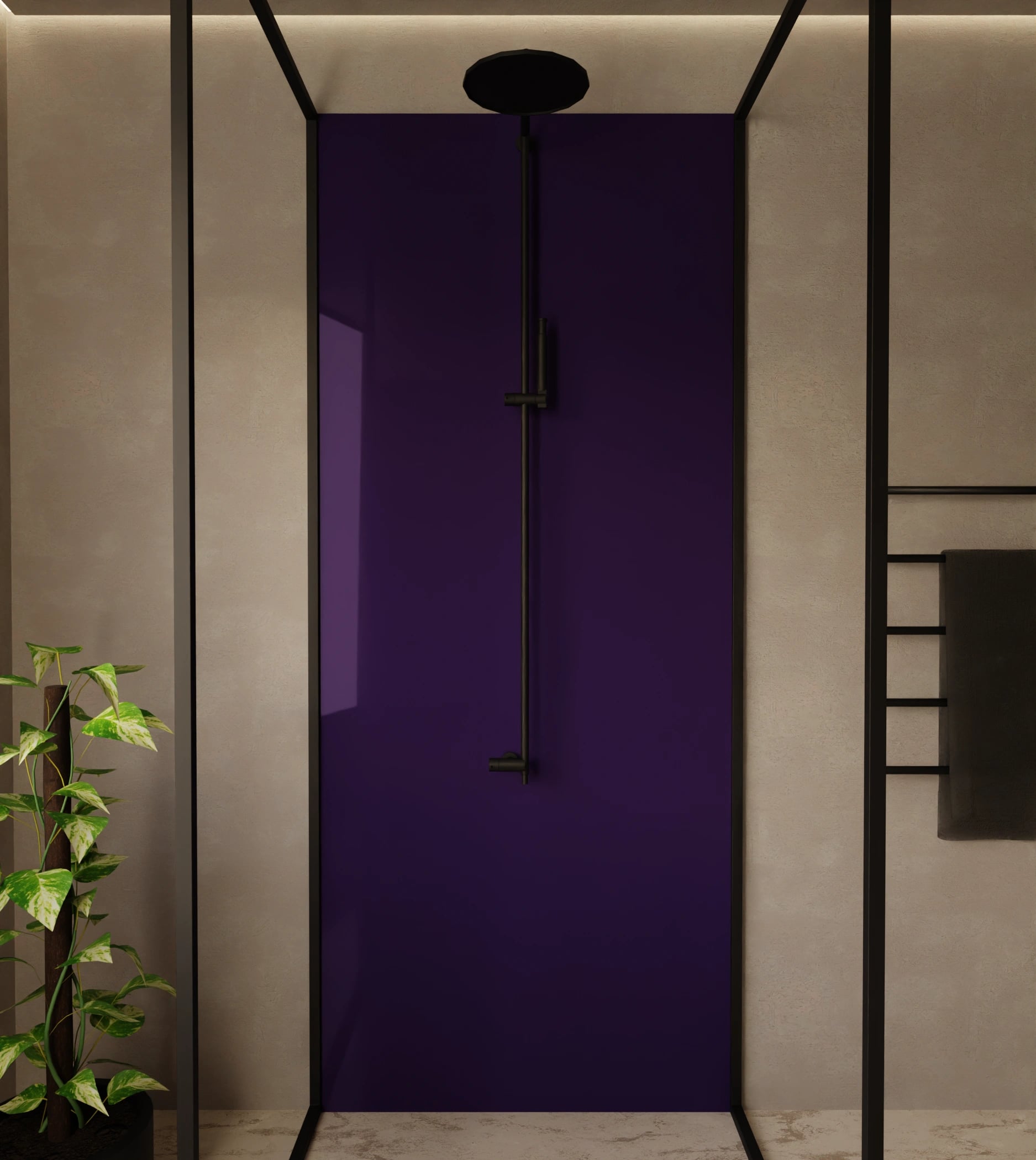 Duschrückwand - Dunkelviolett – Bild 1