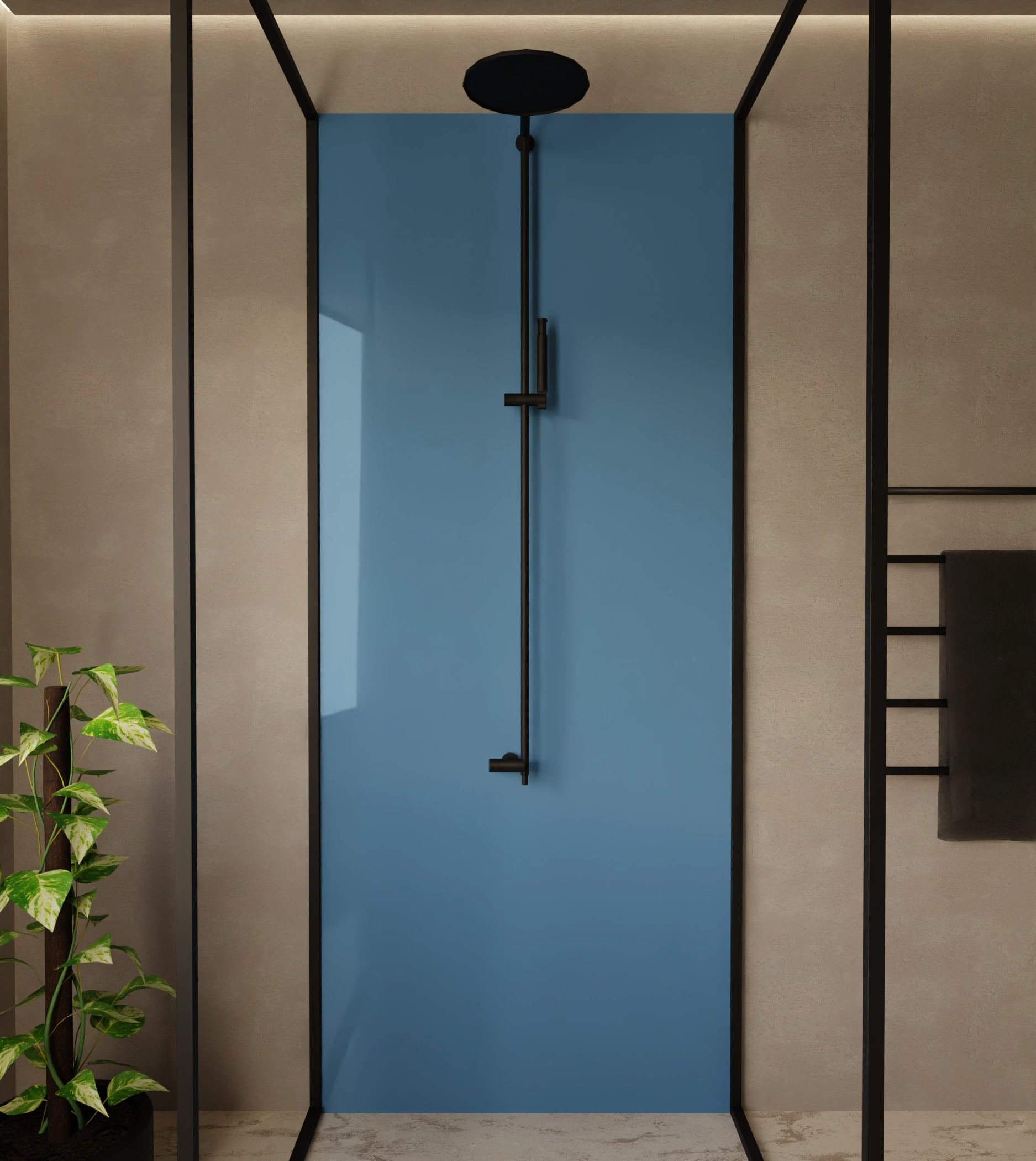 Duschrückwand - Jeansblau – Bild 1