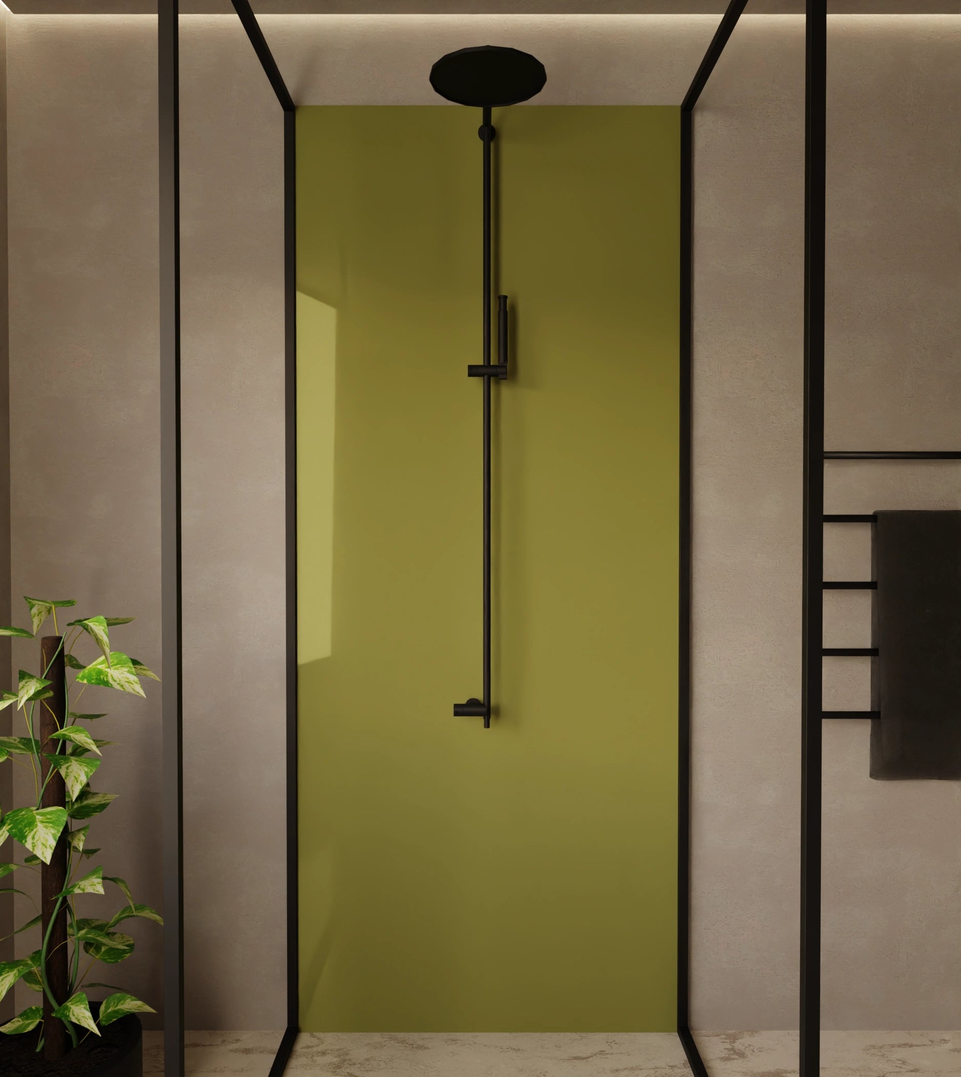 Duschrückwand - Khaki – Bild 1