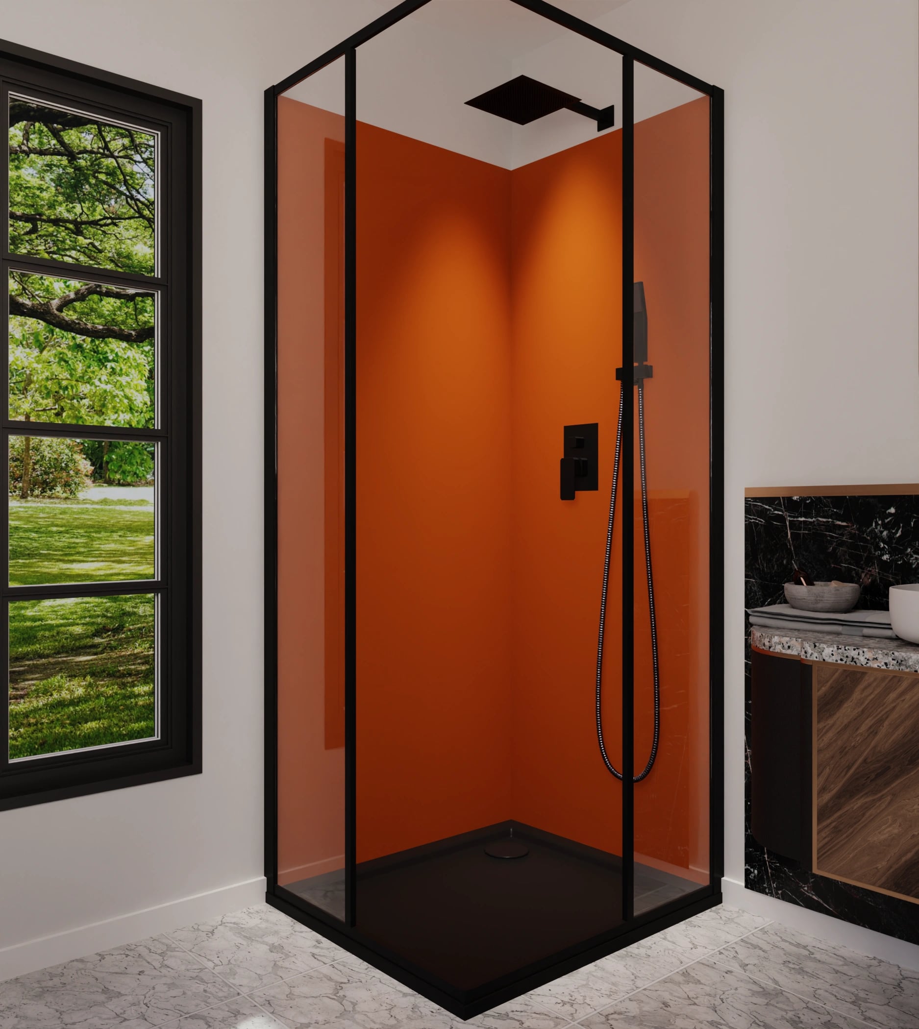 Duschrückwand - Kupferorange – Bild 5