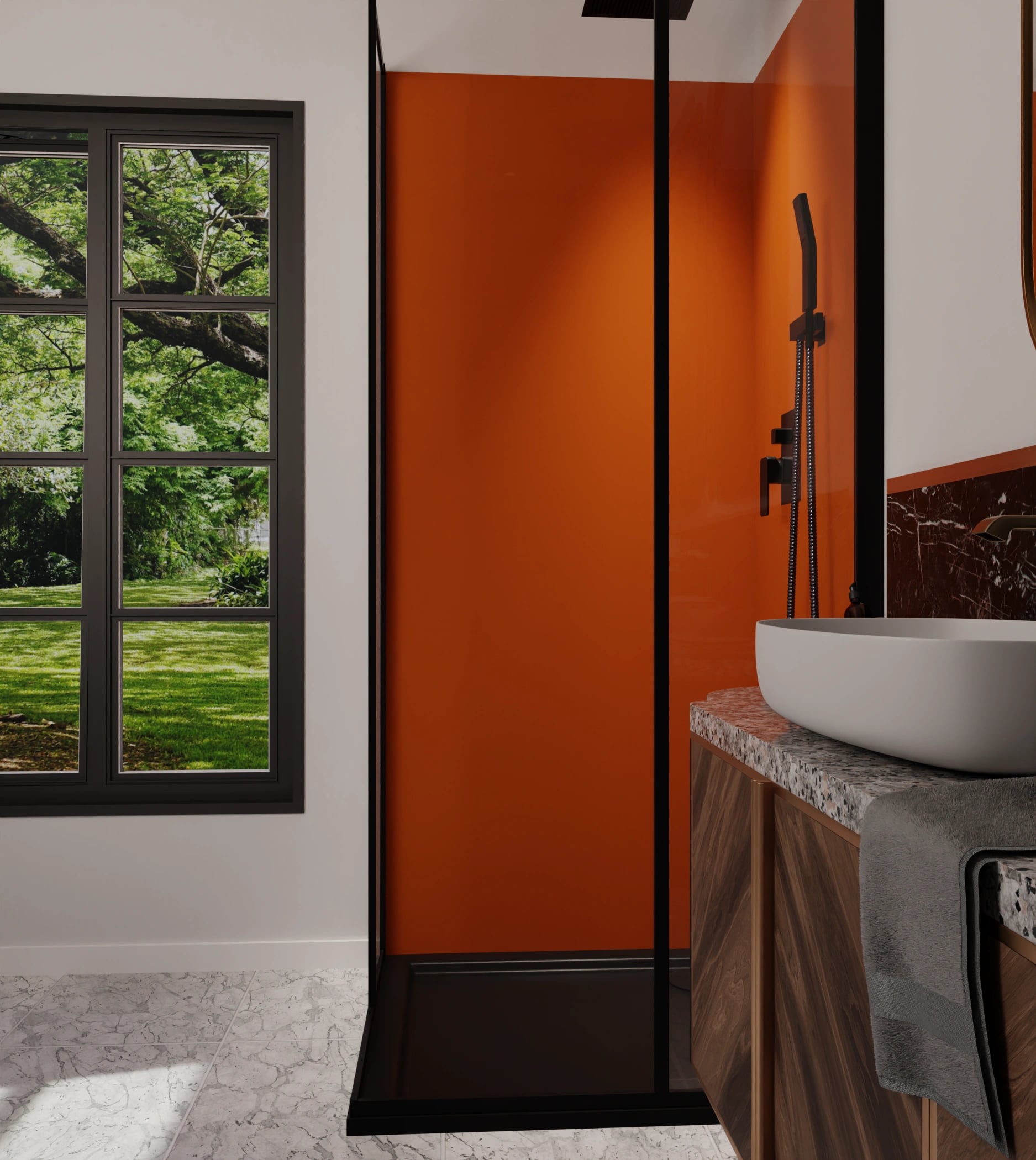 Duschrückwand - Kupferorange – Bild 6