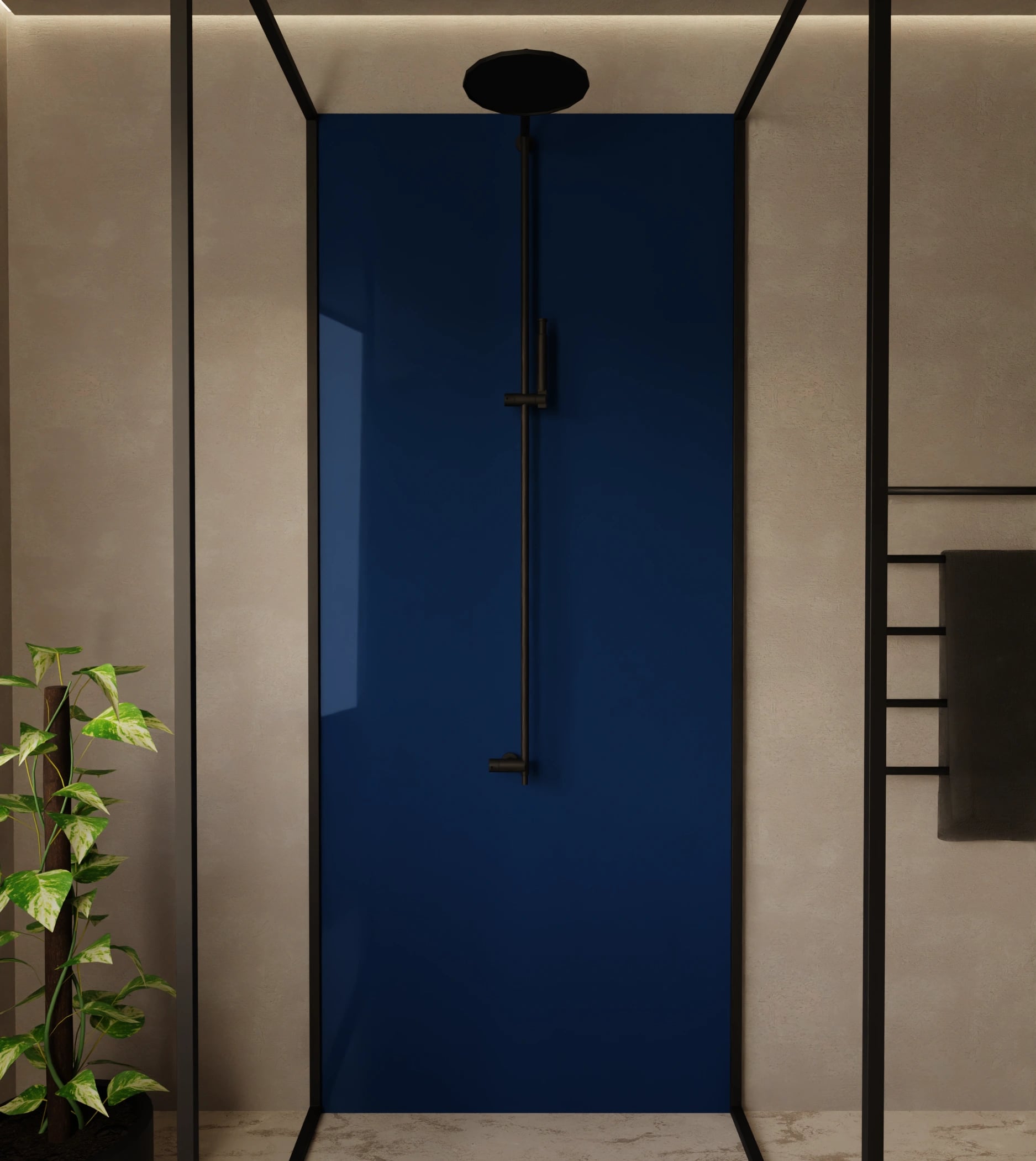 Duschrückwand - Marineblau – Bild 1