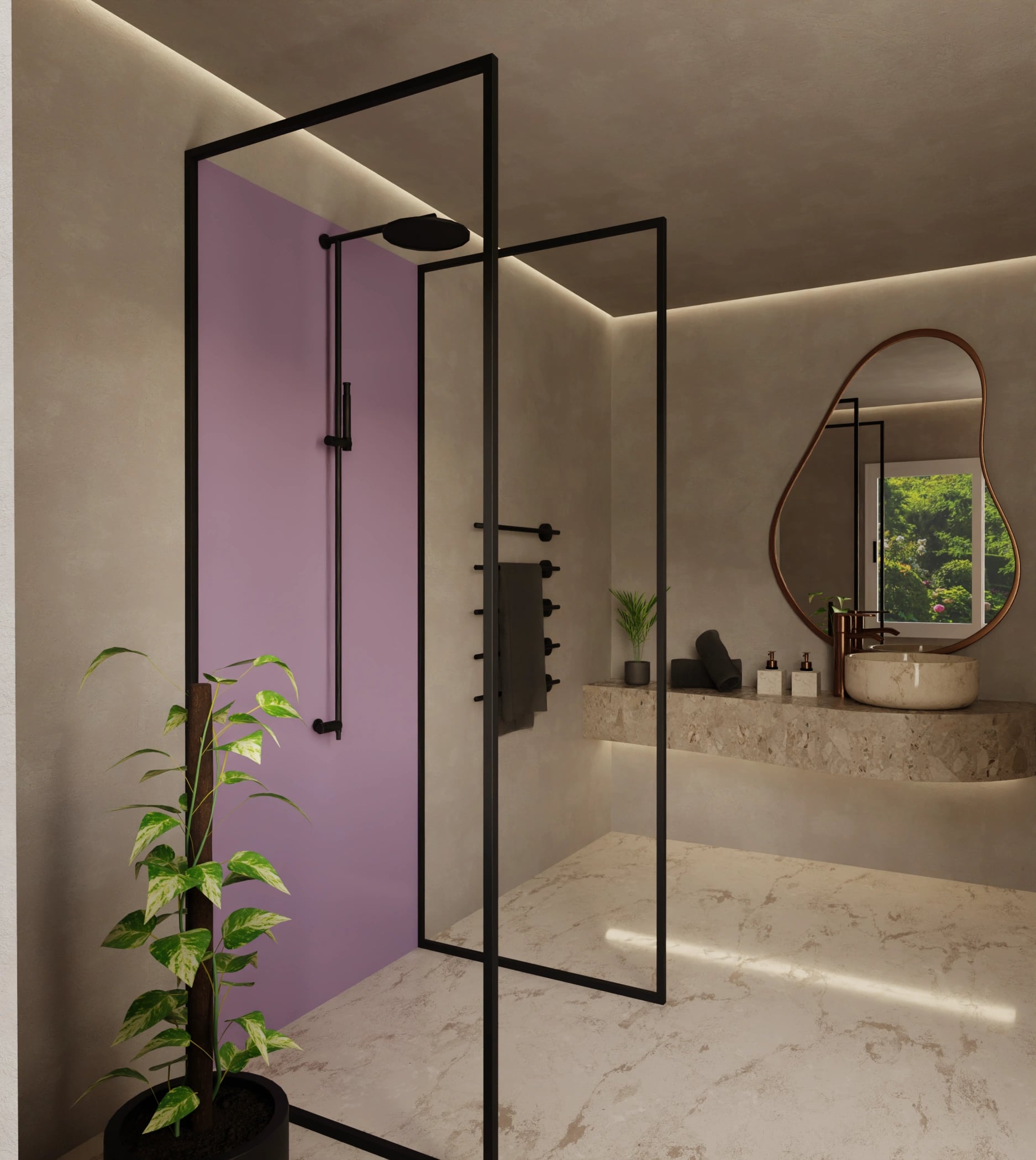 Duschrückwand - Mauve – Bild 2