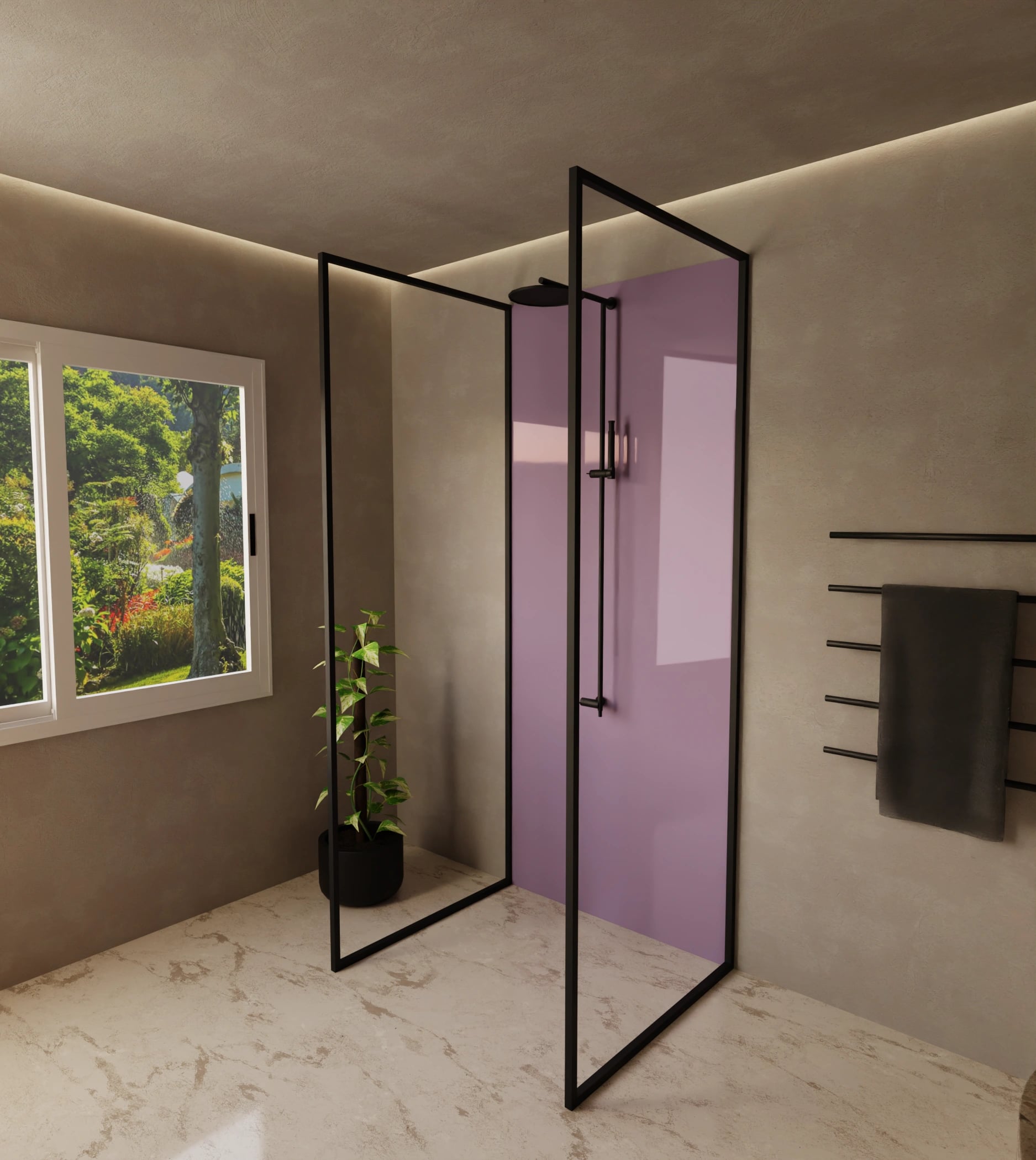 Duschrückwand - Mauve – Bild 3