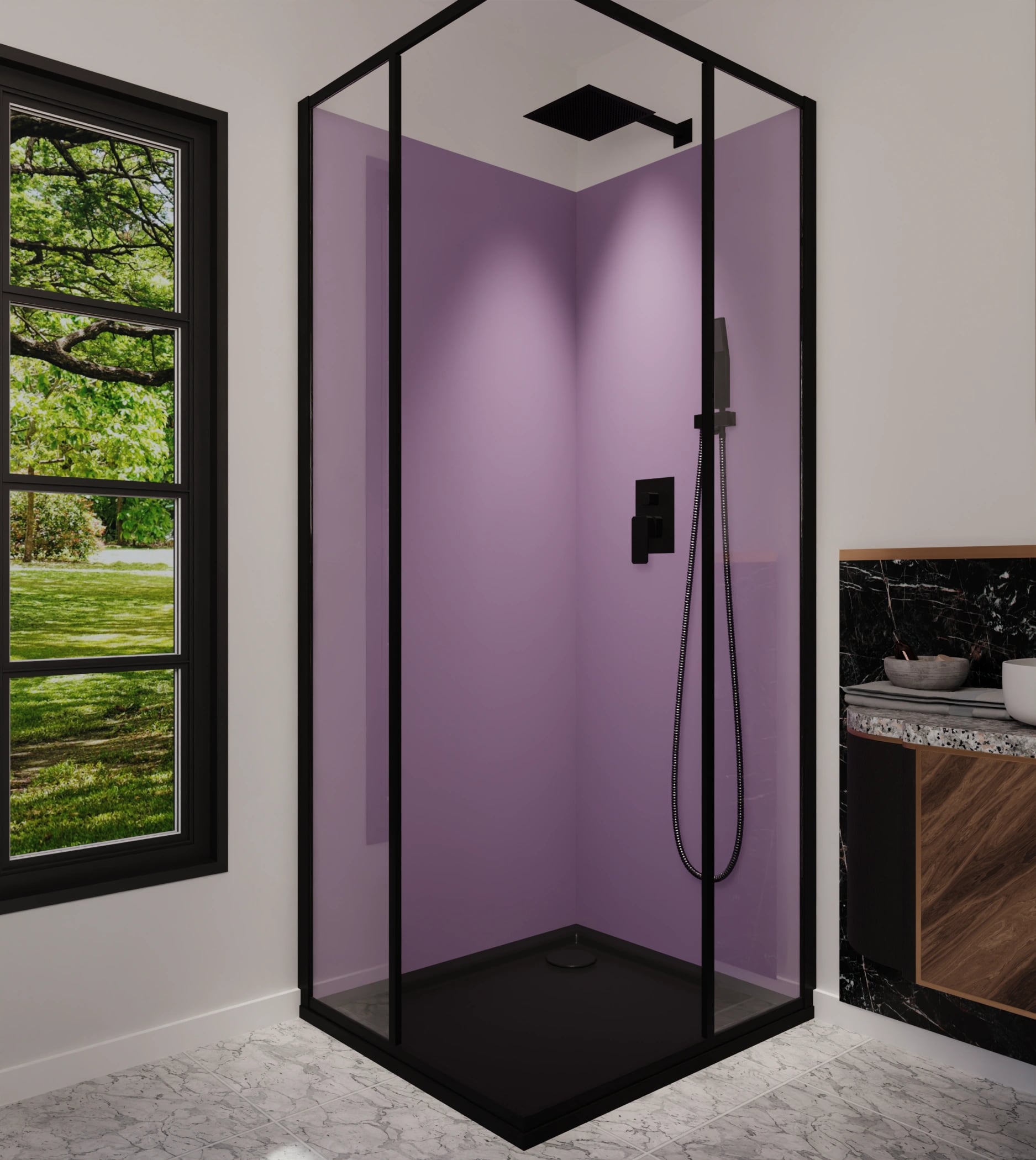 Duschrückwand - Mauve – Bild 5