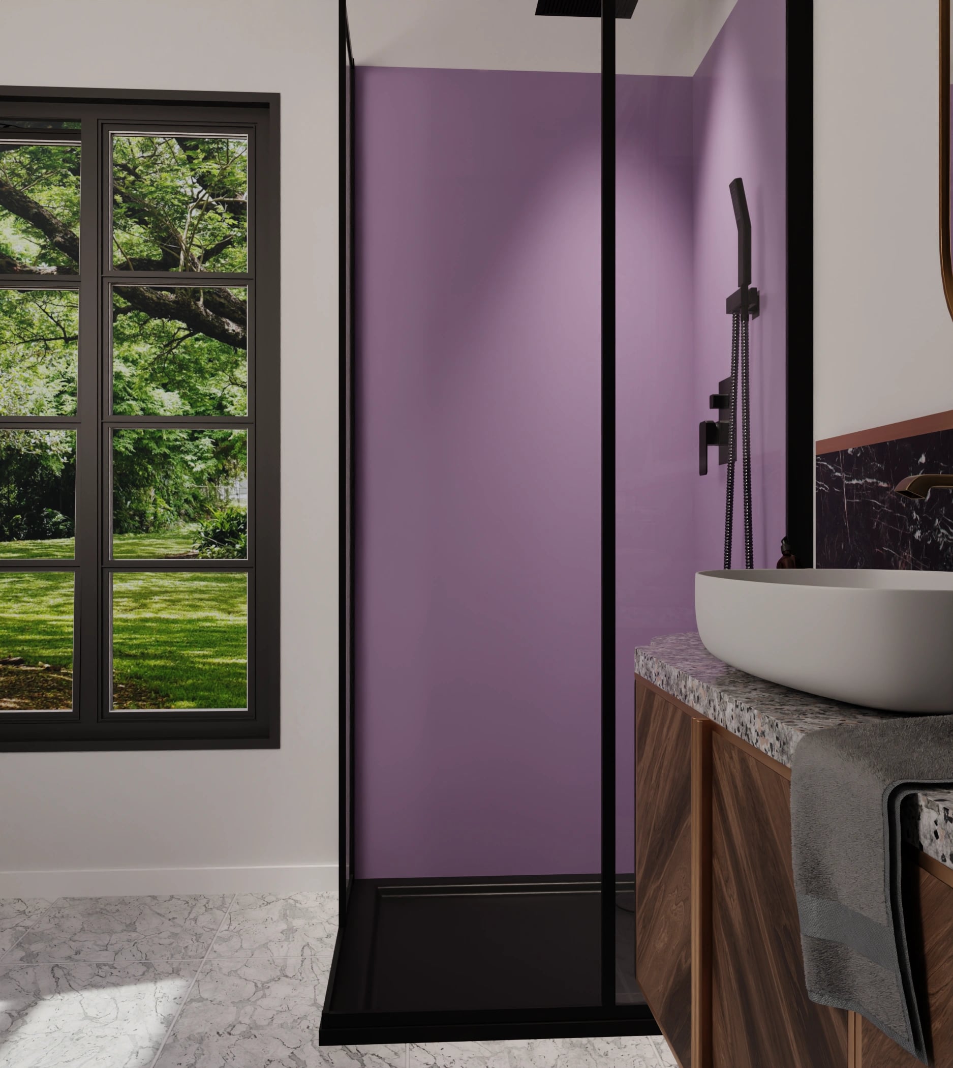 Duschrückwand - Mauve – Bild 6