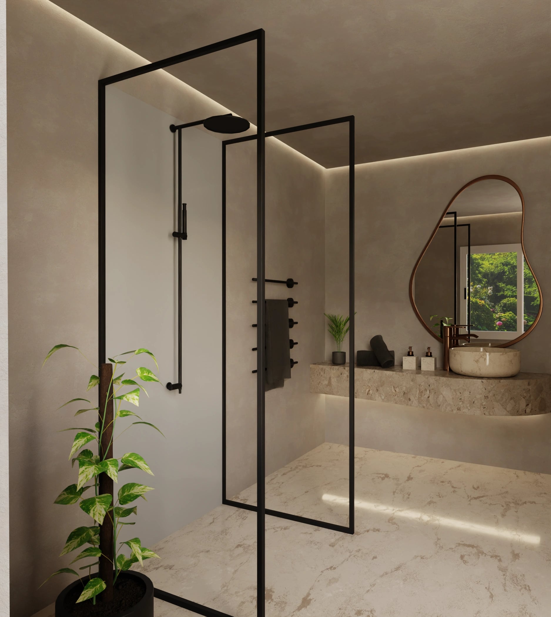 Duschrückwand - Silbergrau – Bild 2