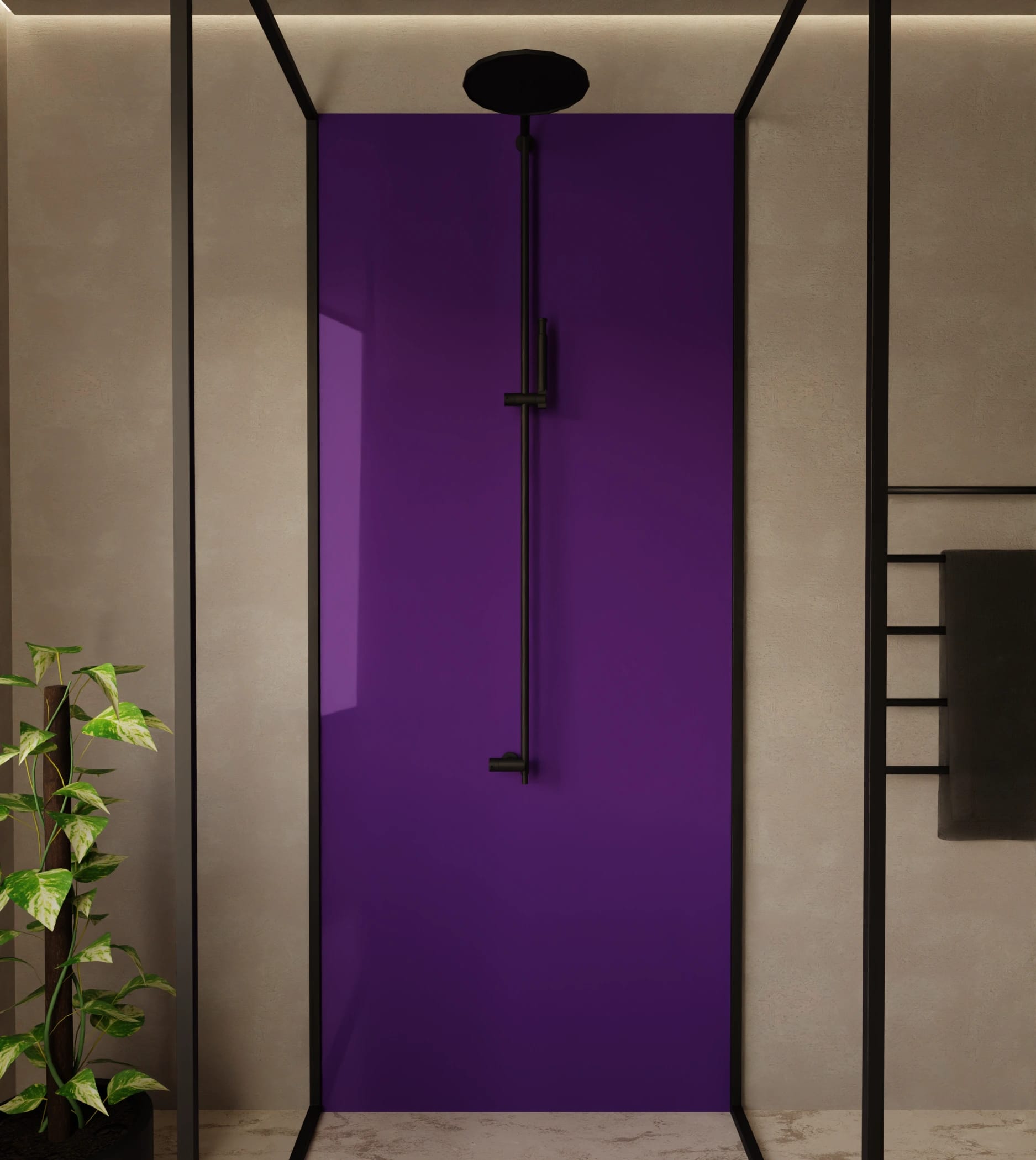 Duschrückwand - Tiefviolett
