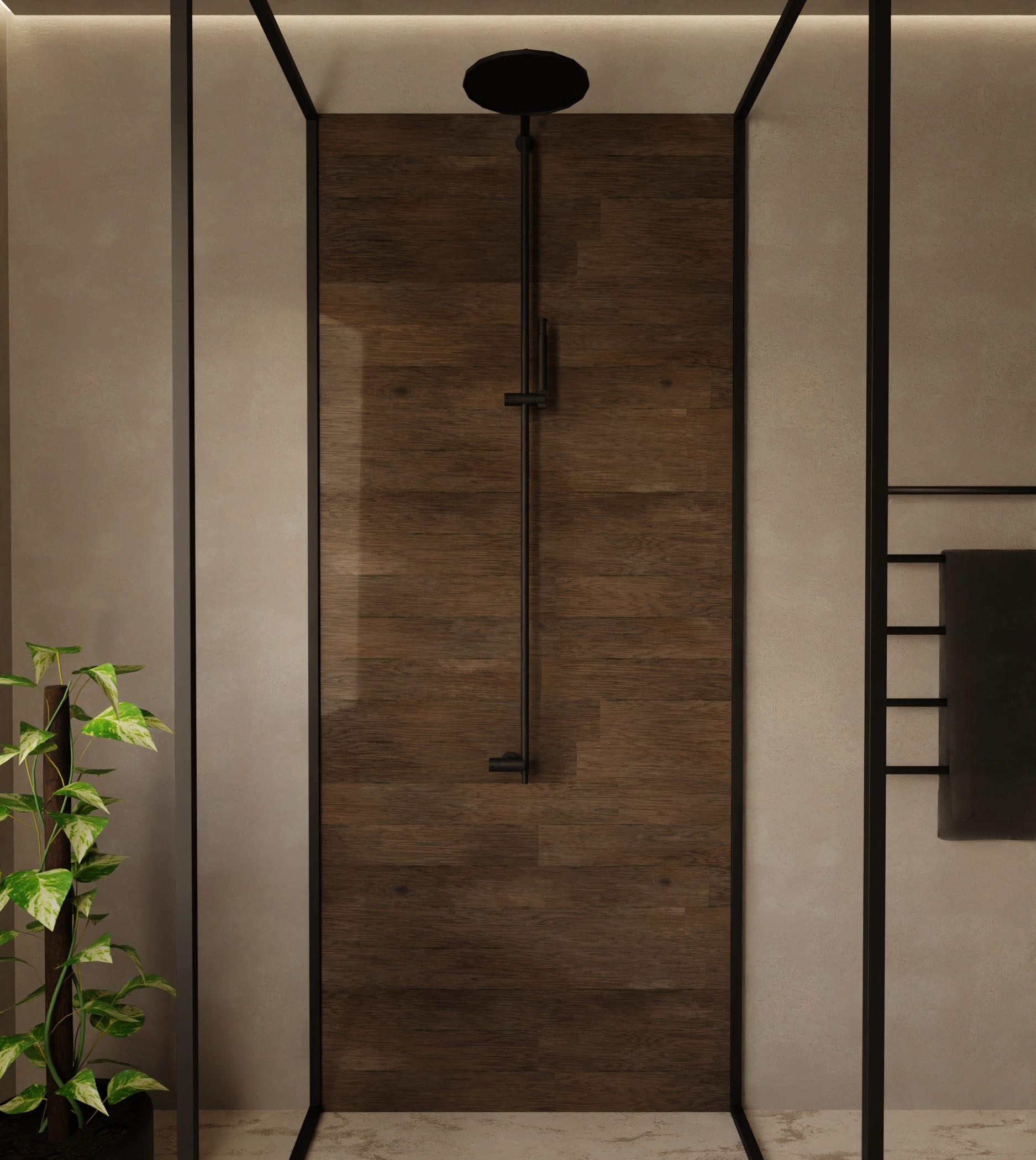 Duschrückwand - Holz Planken Grau
