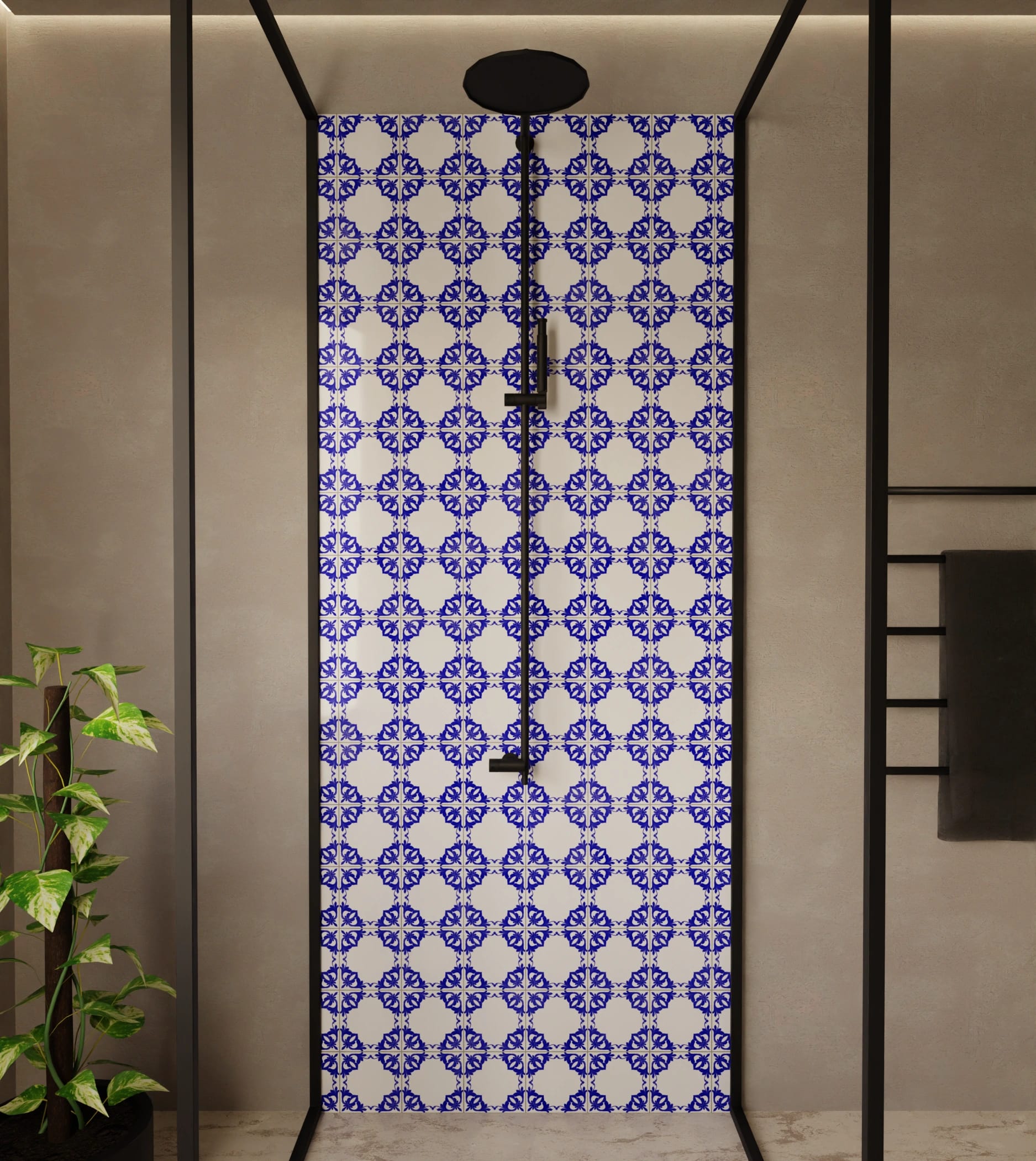 Duschrückwand - Azulejo Sternornament Klein