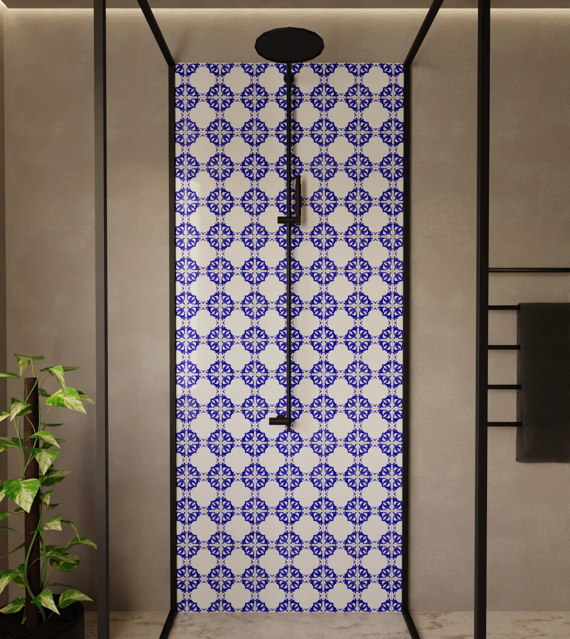 Duschrückwand - Azulejo Sternornament Klein – Bild 1