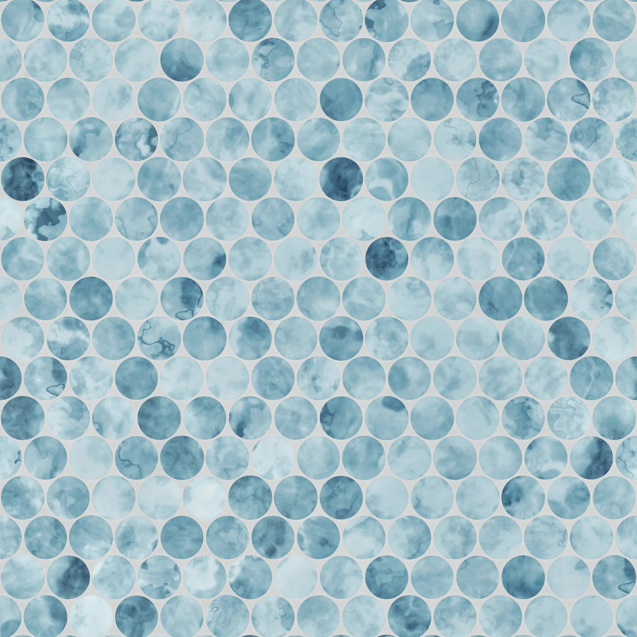 Duschrückwand - Penny-Mosaik Blau-Aquarell – Bild 7