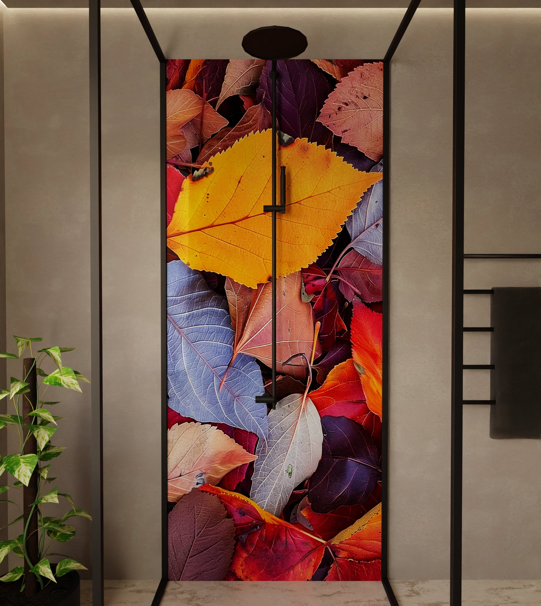 Duschrückwand - Herbstlaub Bunt – Bild 1