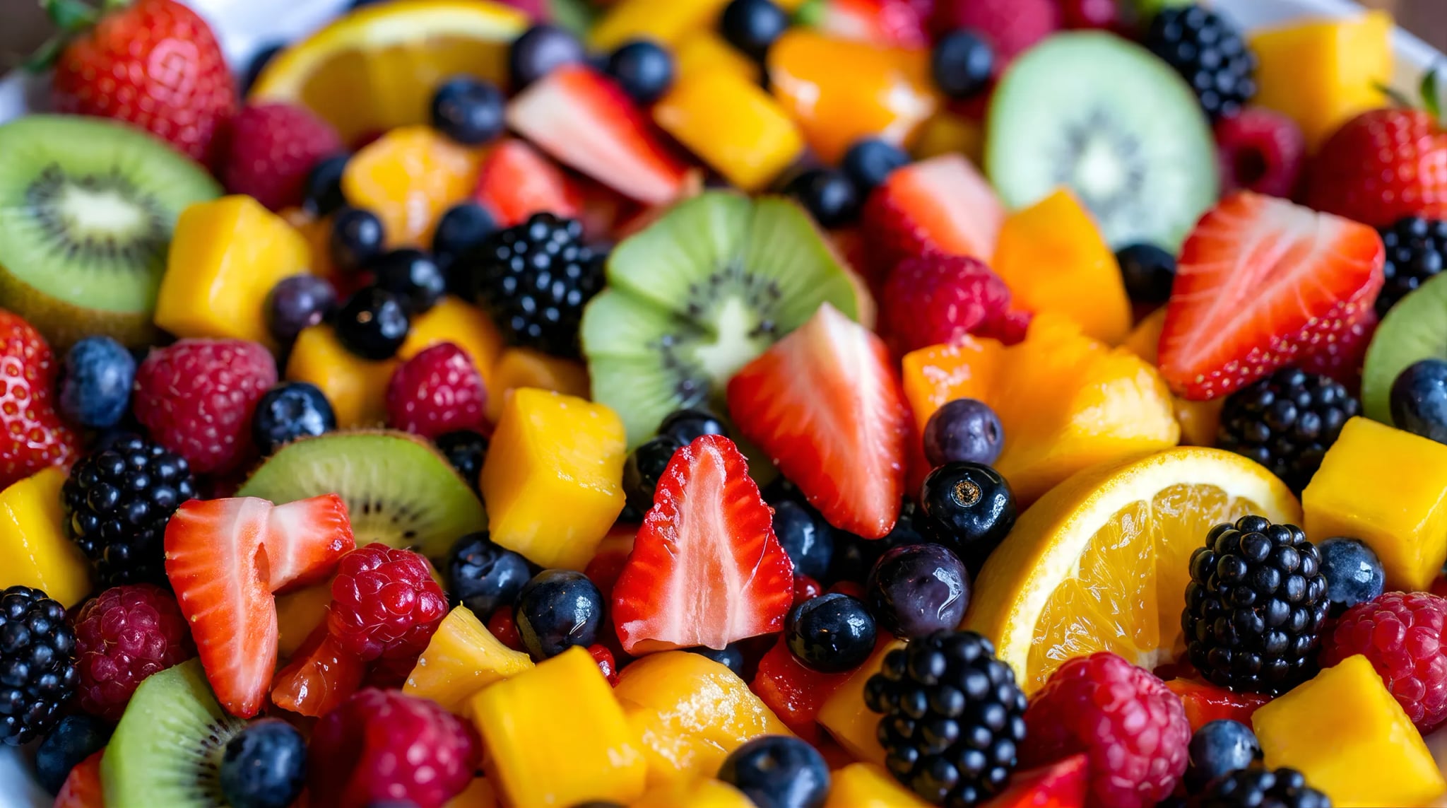 Duschrückwand - Fruchtsalat Bunt Nahaufnahme – Bild 7
