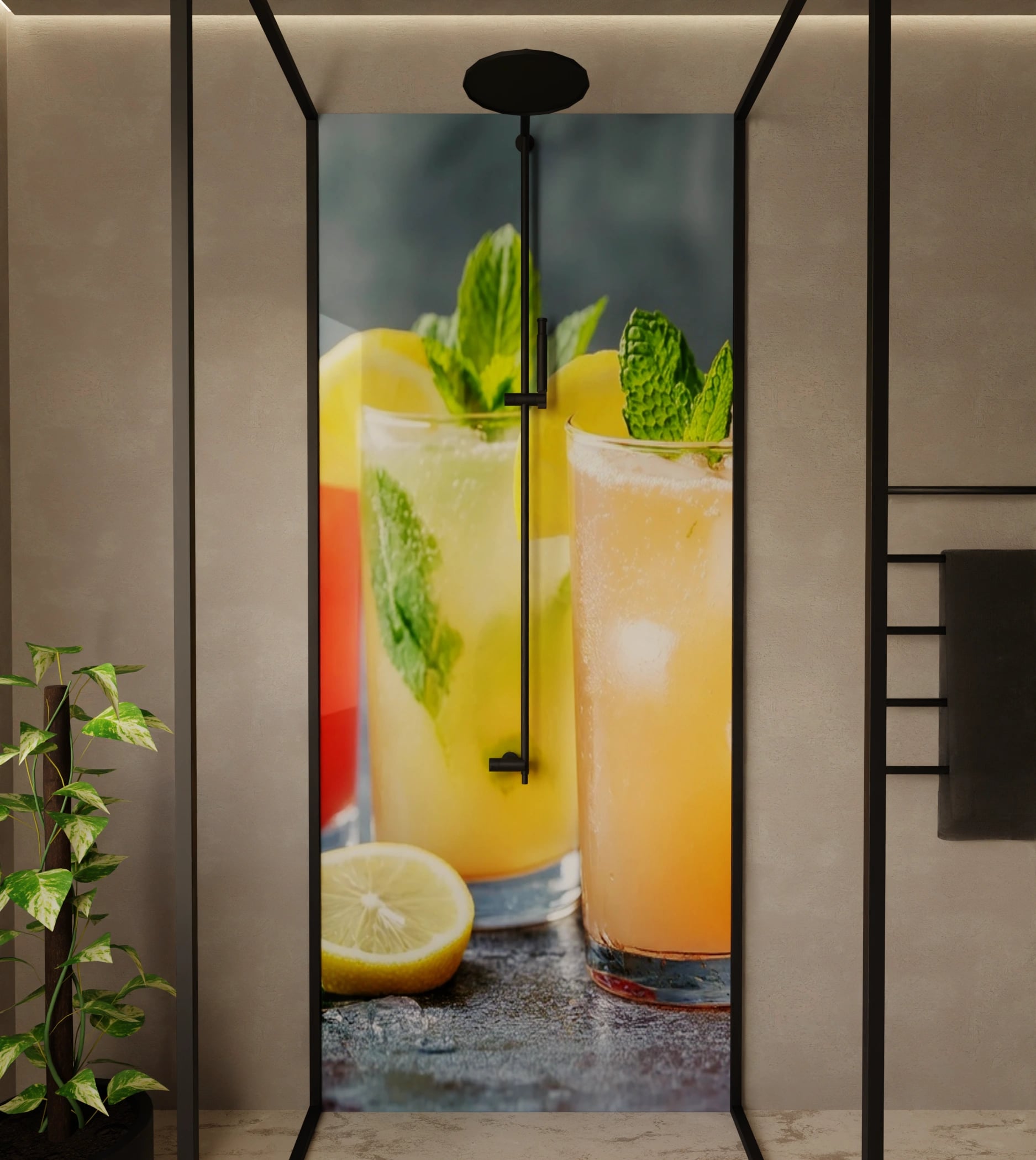 Duschrückwand - Sommerdrinks Bunt Zitrone – Bild 1