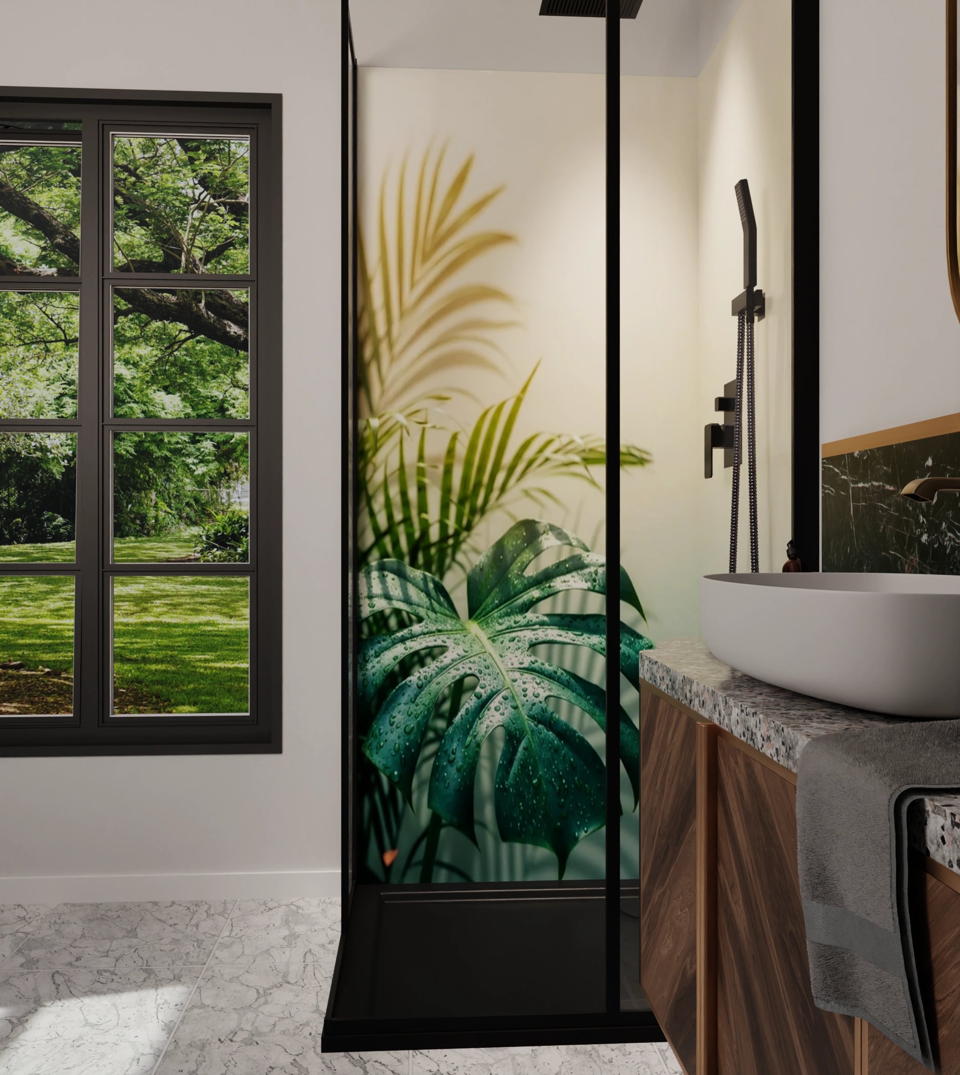 Duschrückwand - Monstera Palme Studio – Bild 6