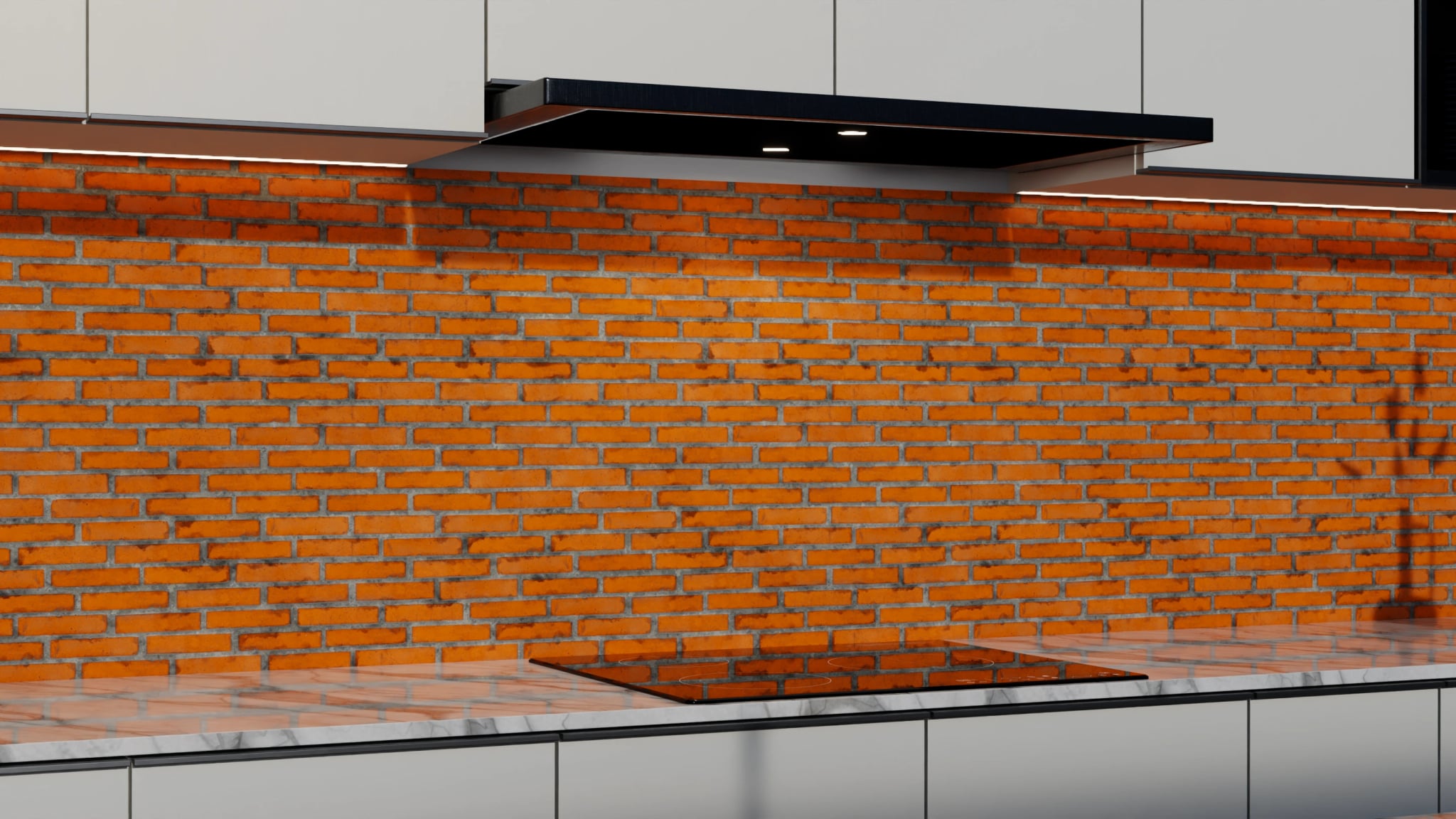 Küchenrückwand - Backstein Orange Modern – Bild 3