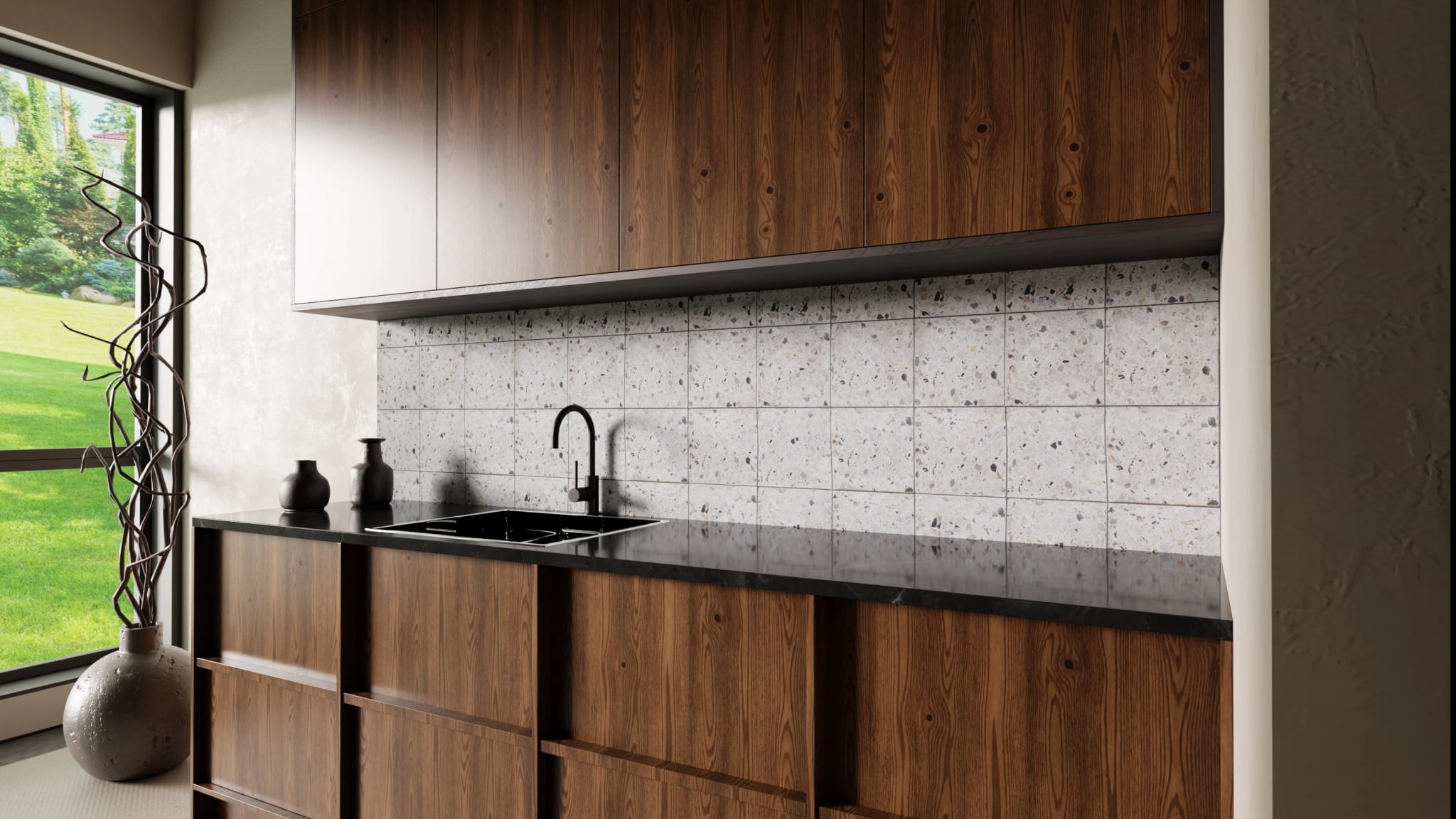 Küchenrückwand - Terrazzo Grau Bunt – Bild 2