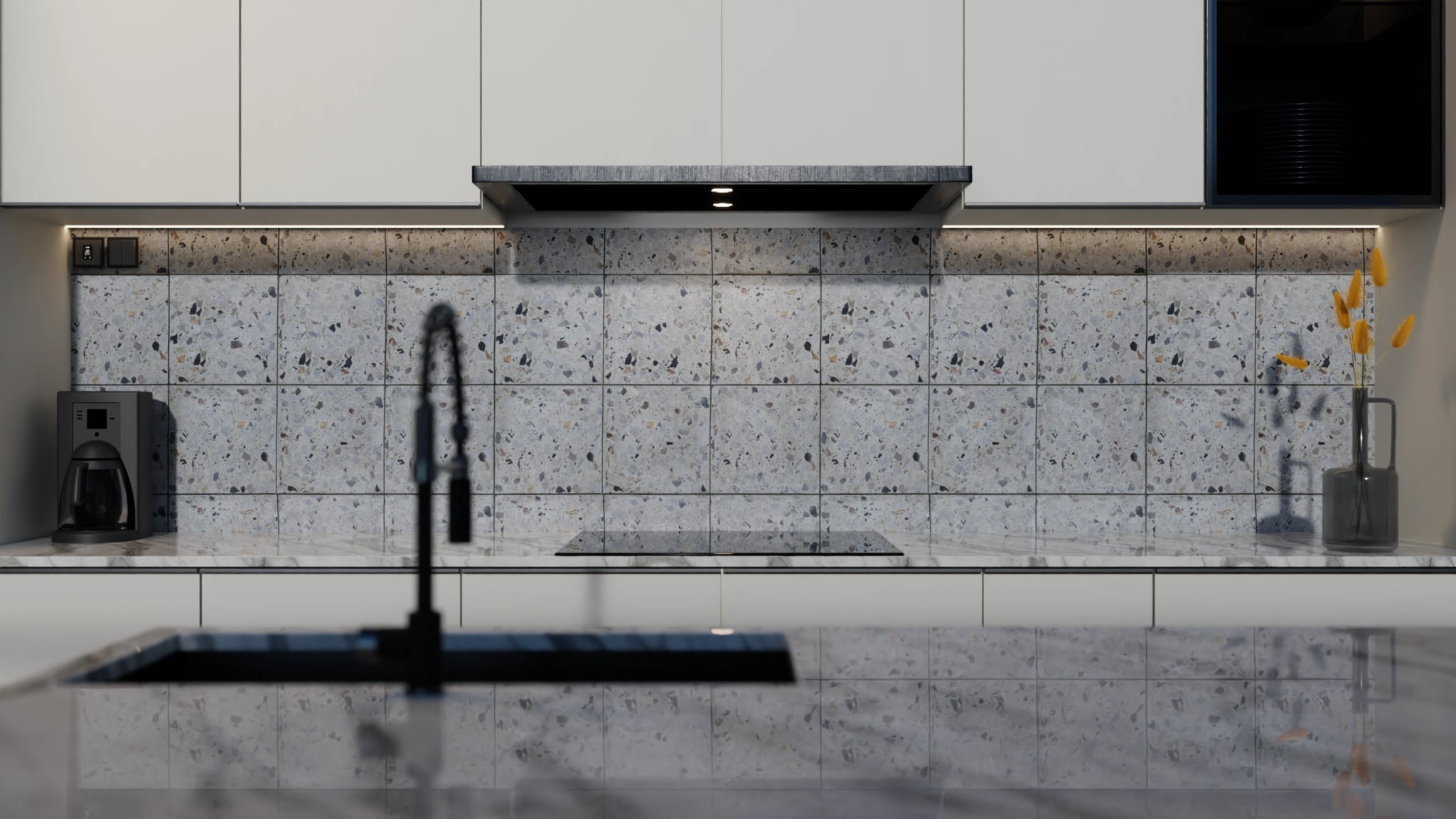 Küchenrückwand - Terrazzo Grau Bunt – Bild 4