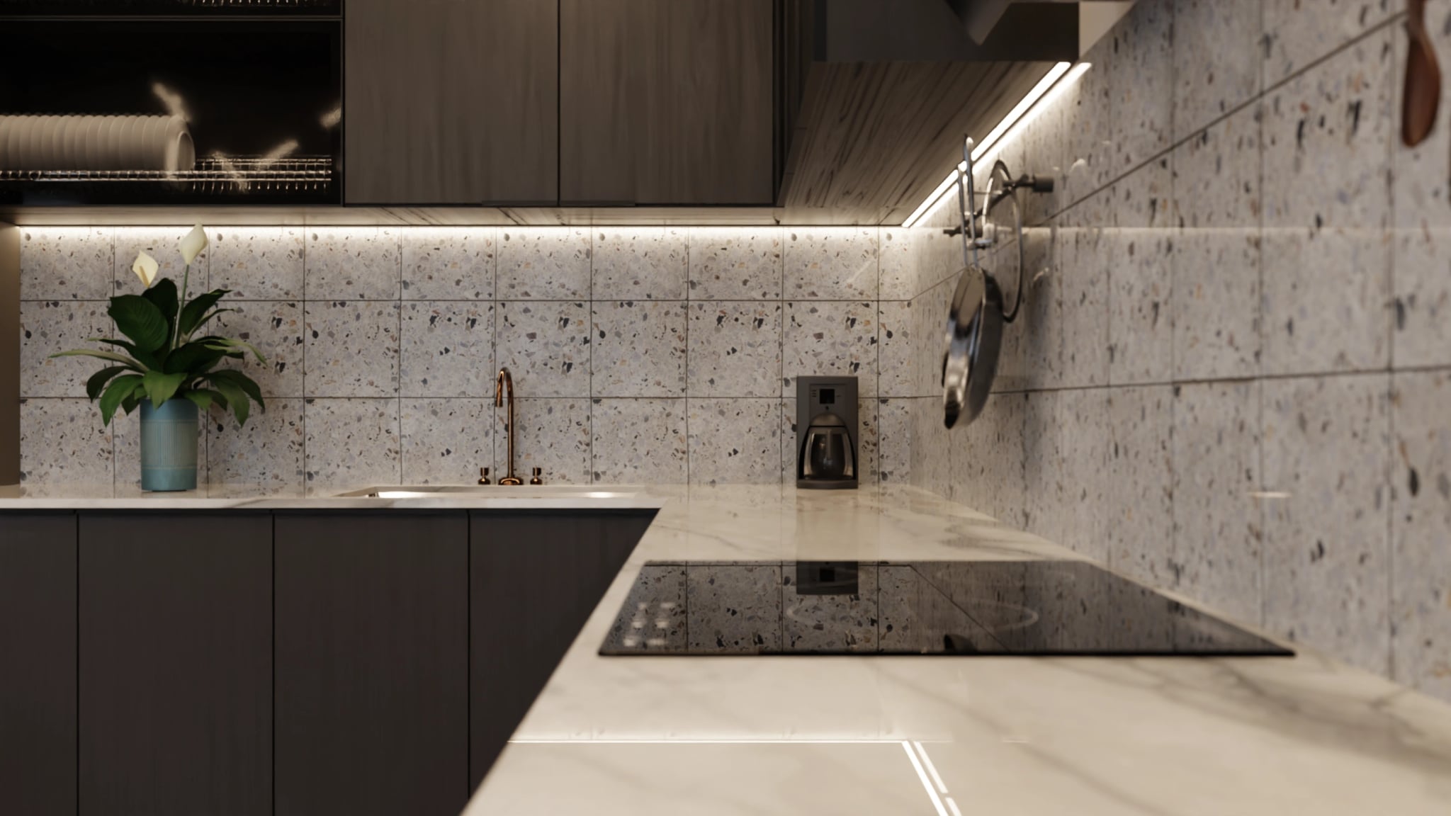 Küchenrückwand - Terrazzo Grau Bunt – Bild 6
