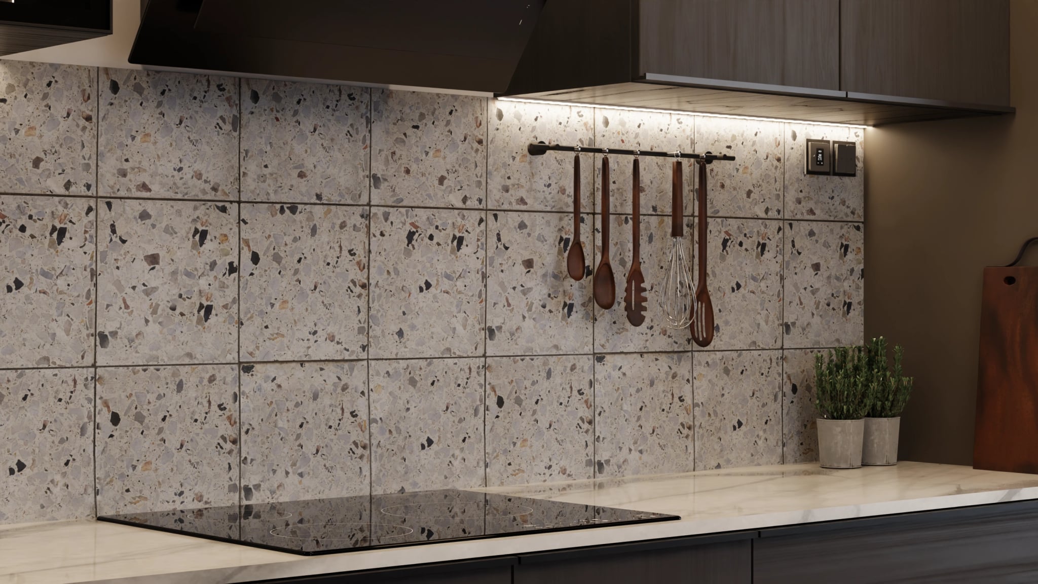 Küchenrückwand - Terrazzo Grau Bunt – Bild 7