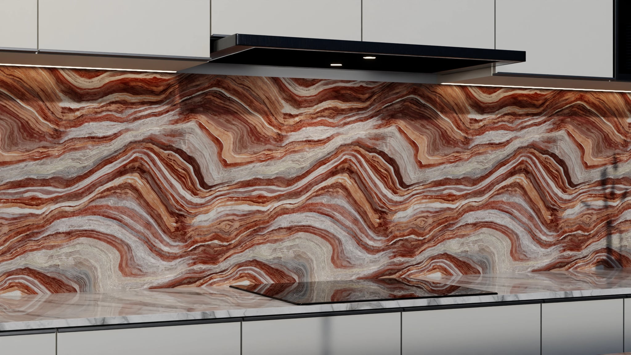 Küchenrückwand - Onyx Rotbraun – Bild 3