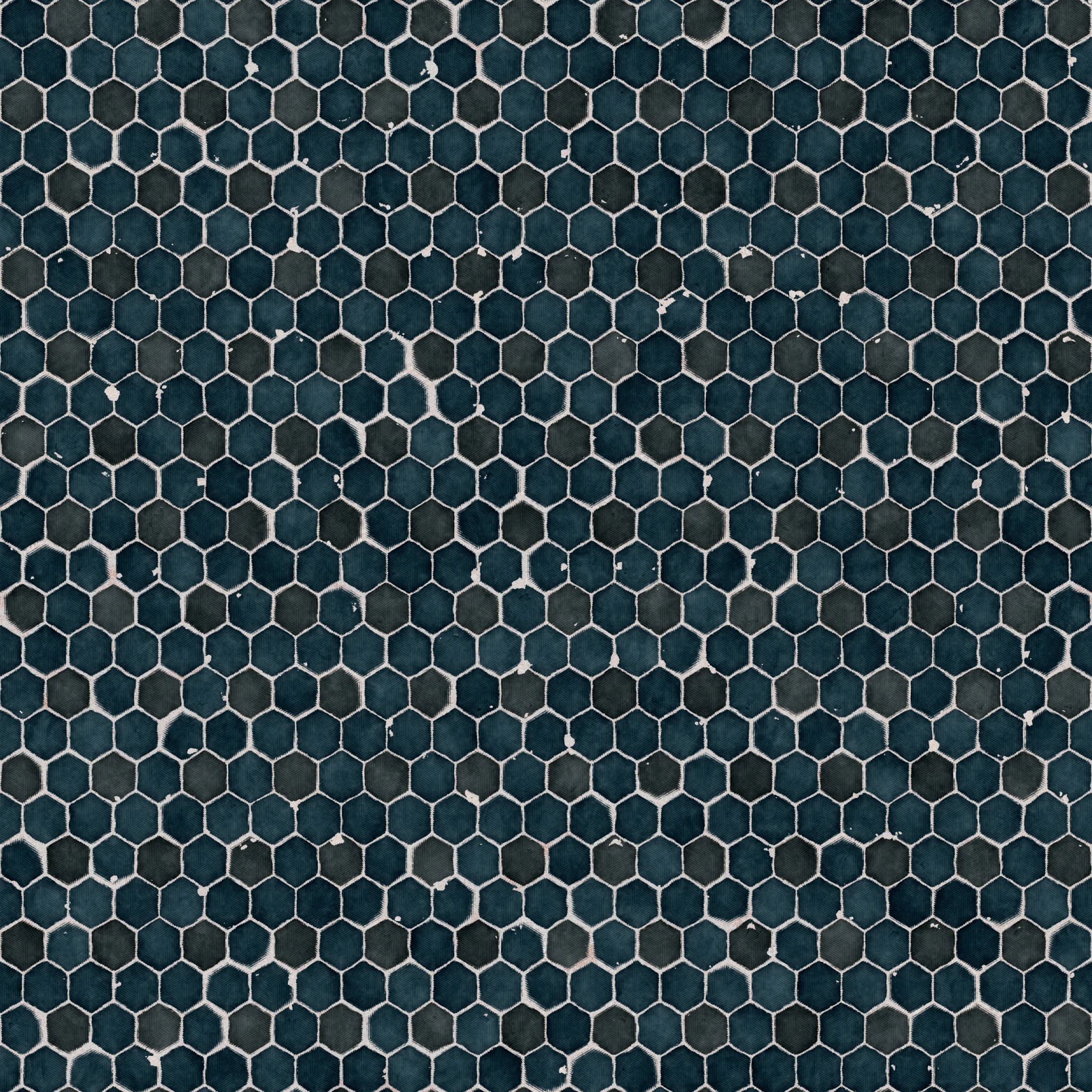 Küchenrückwand - Hexagon-Mosaik Tiefblau – Bild 11