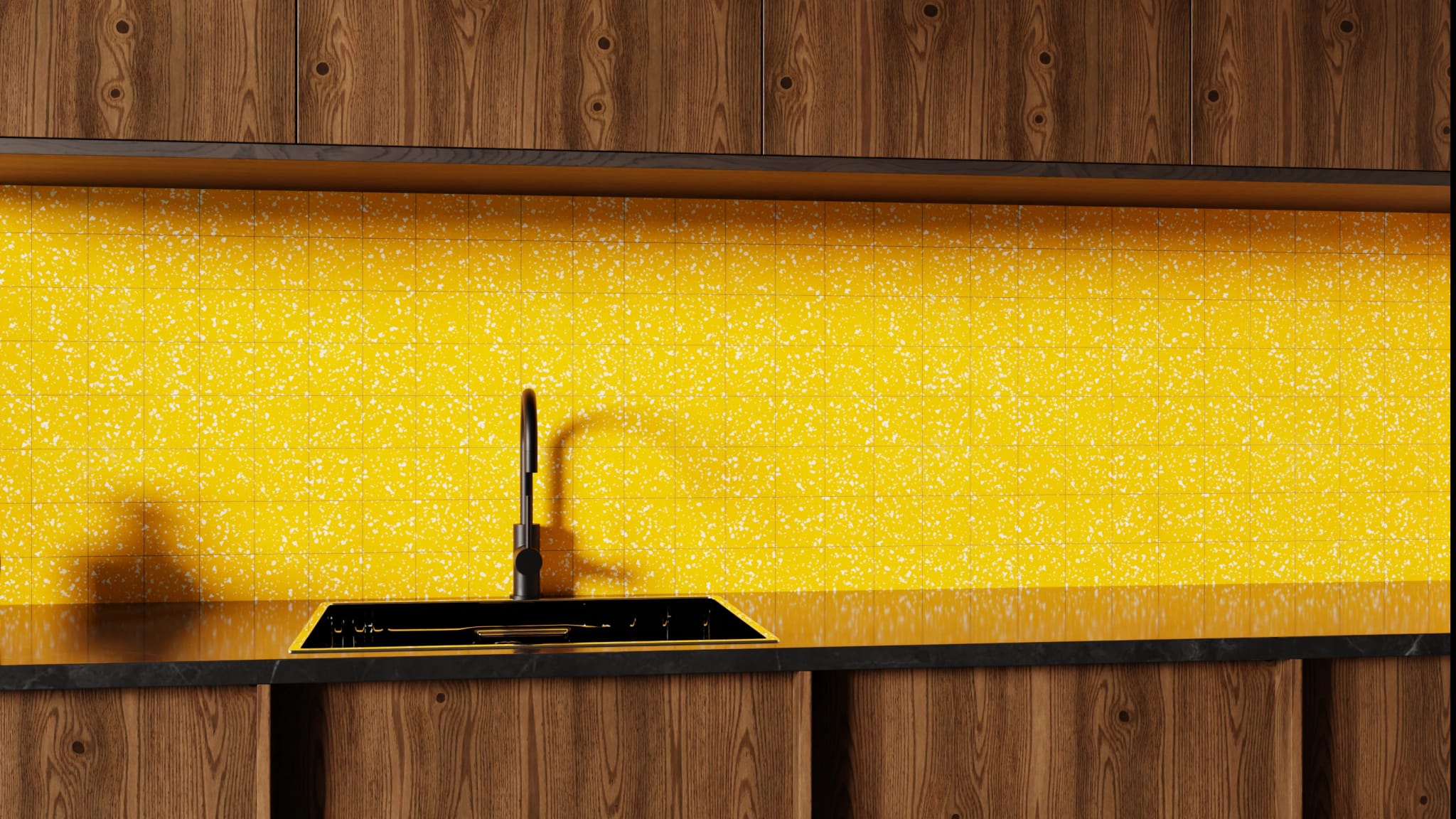 Küchenrückwand - Terrazzo Orange-Sprenkel