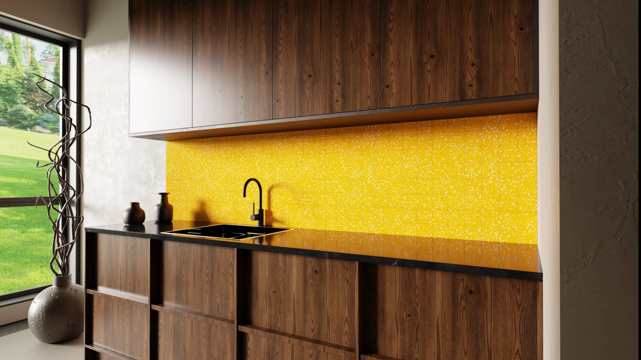 Küchenrückwand - Terrazzo Orange-Sprenkel – Bild 2