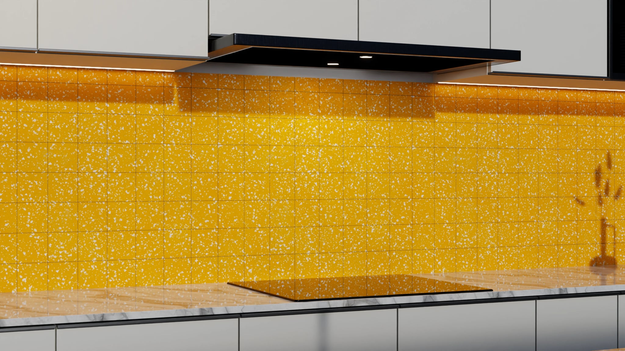 Küchenrückwand - Terrazzo Orange-Sprenkel – Bild 3