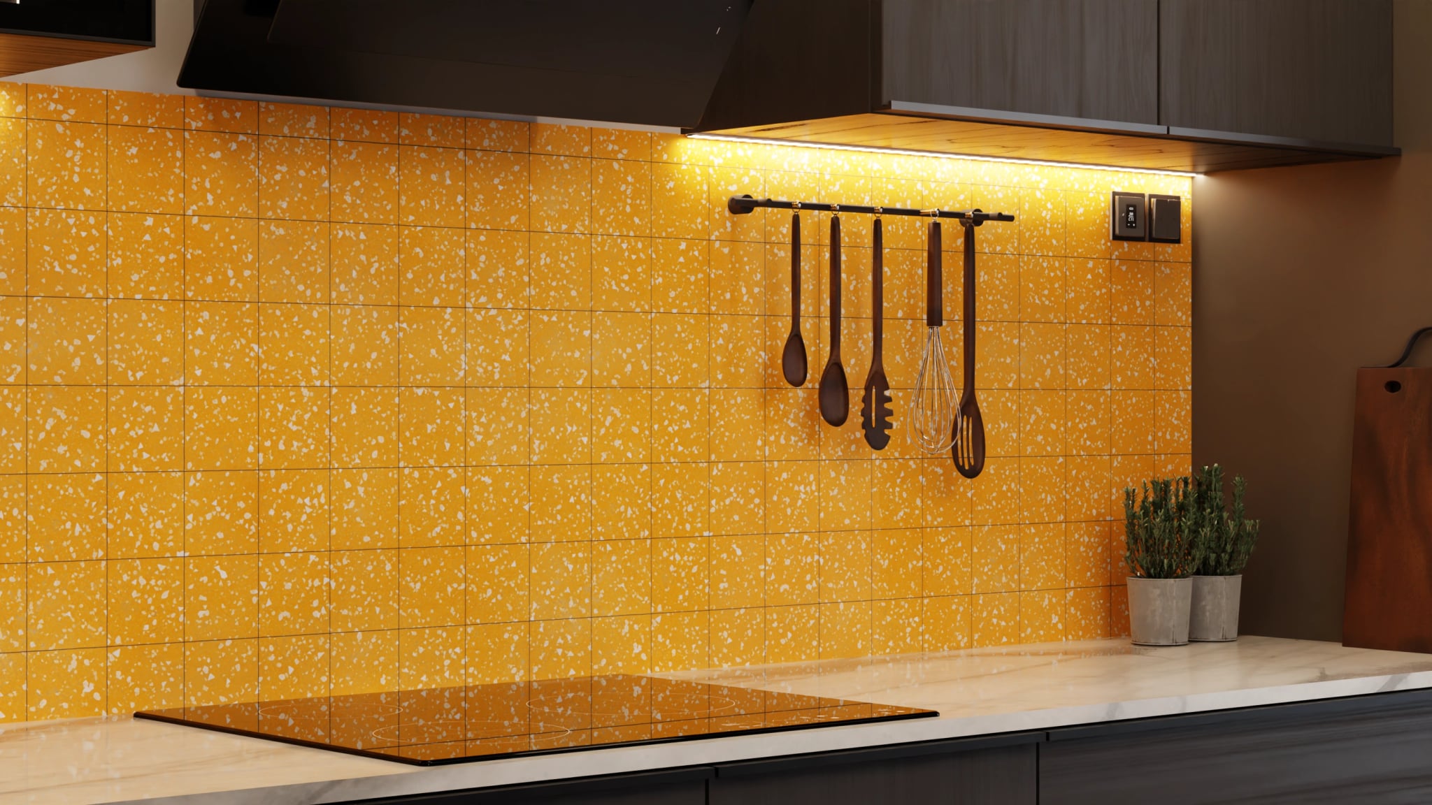 Küchenrückwand - Terrazzo Orange-Sprenkel – Bild 7