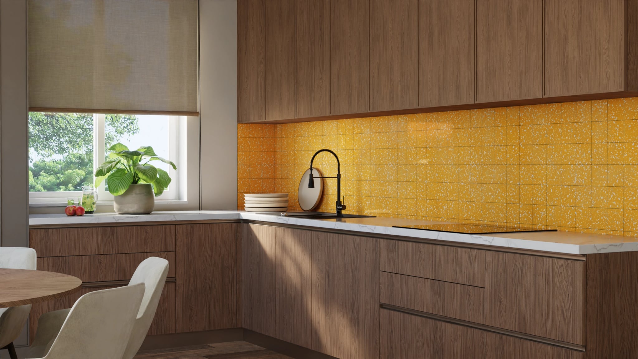 Küchenrückwand - Terrazzo Orange-Sprenkel – Bild 8