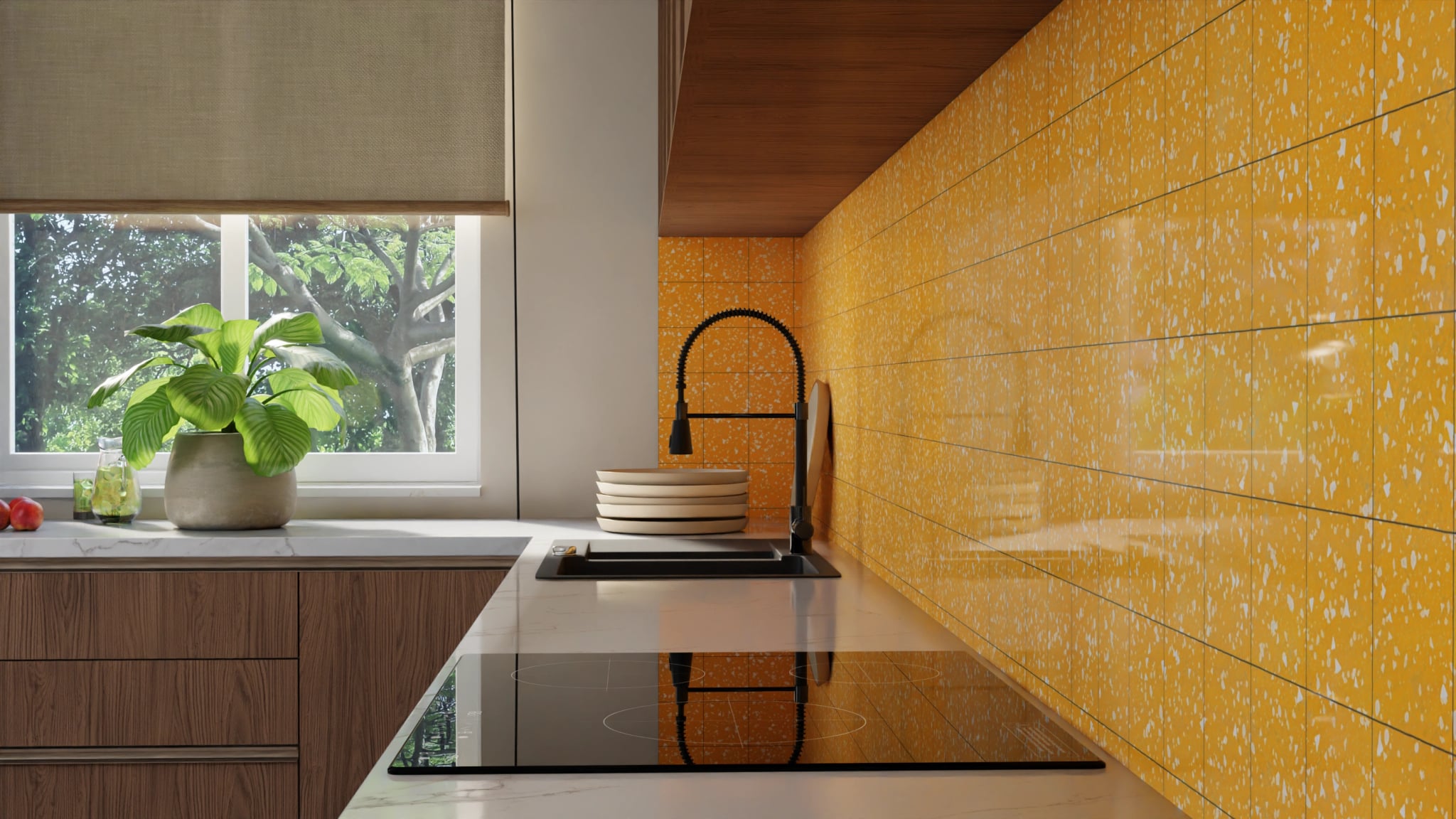 Küchenrückwand - Terrazzo Orange-Sprenkel – Bild 10