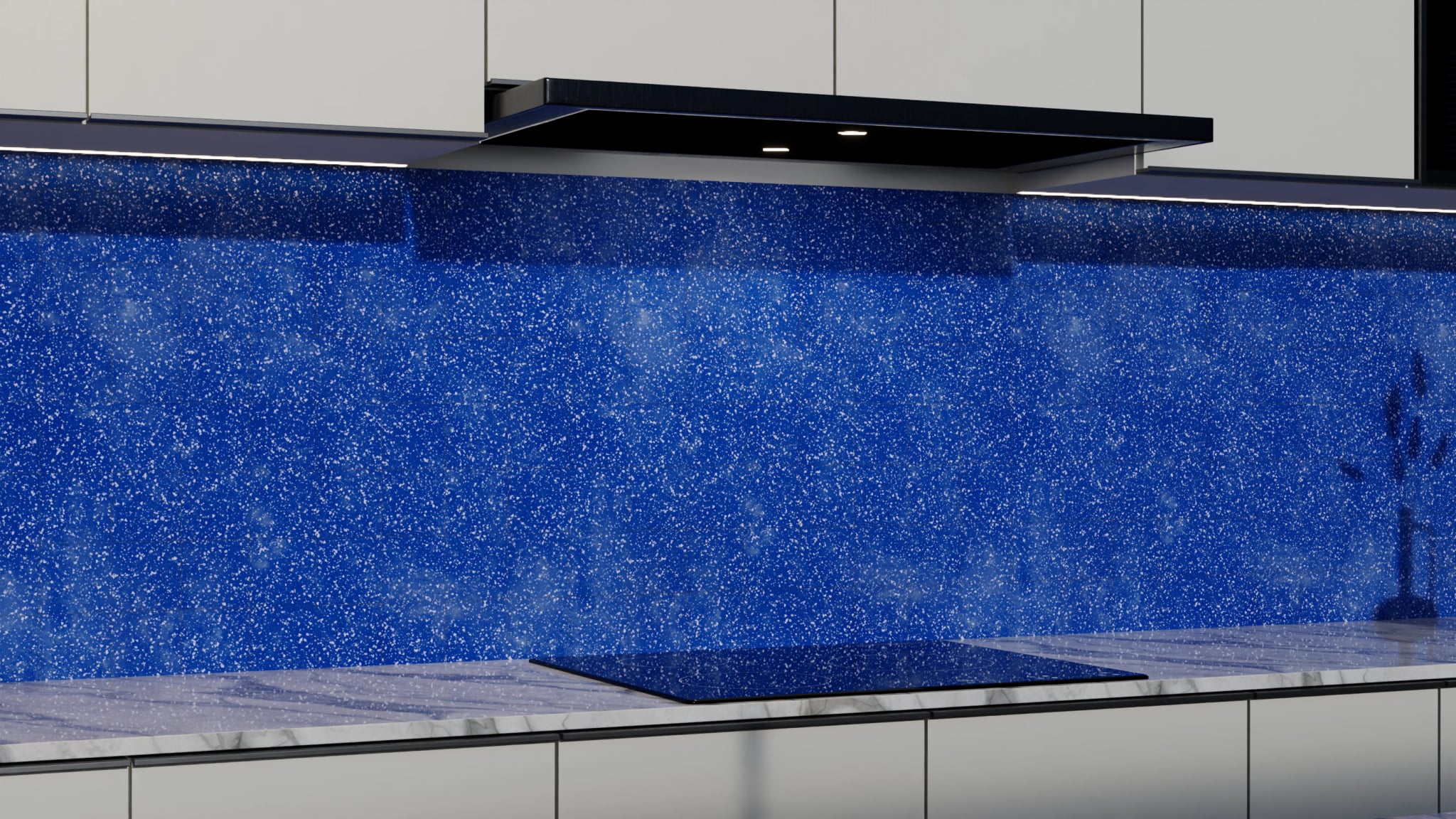 Küchenrückwand - Terrazzo Kobalt-Sprenkel – Bild 3
