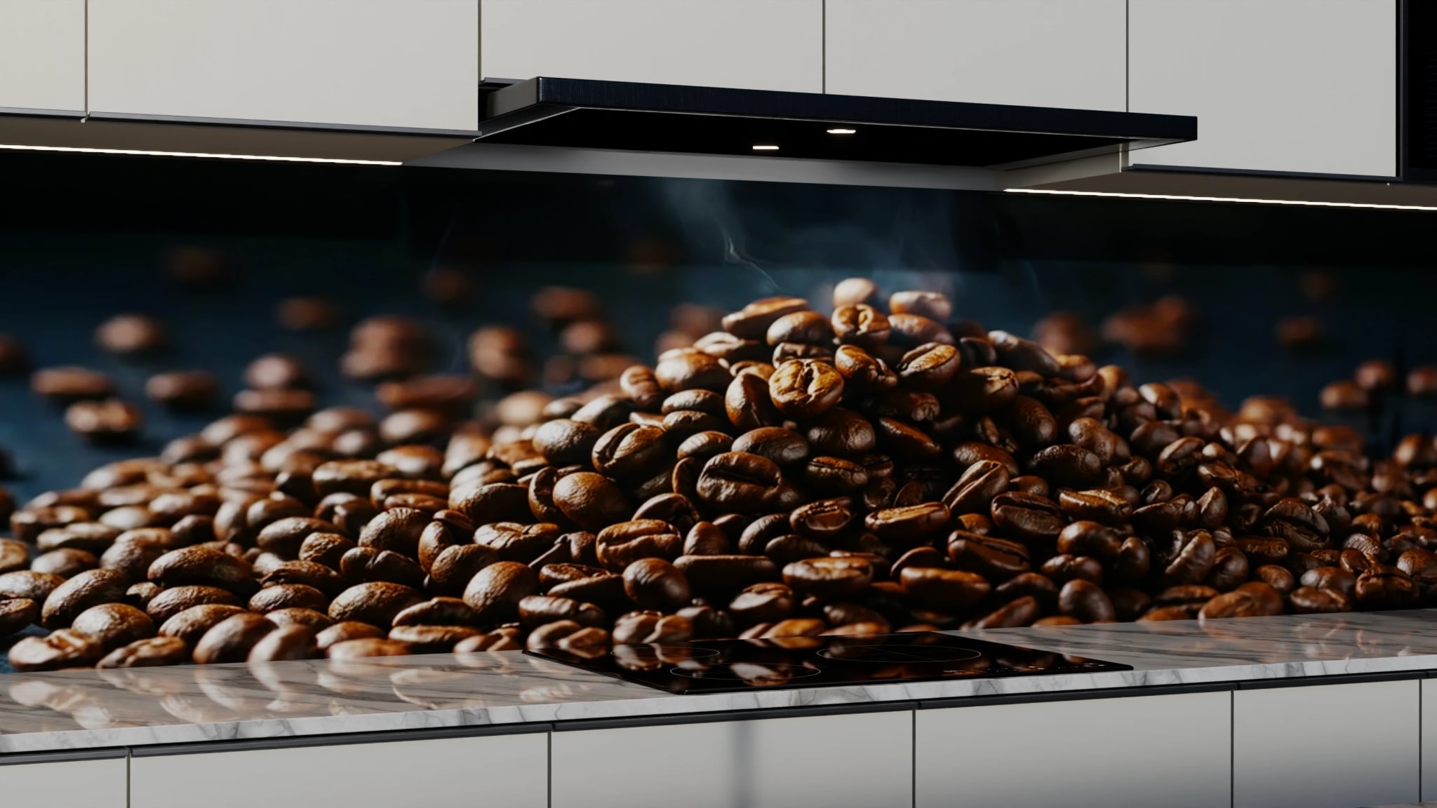 Küchenrückwand - Kaffeebohnen Rauch Dunkel – Bild 3