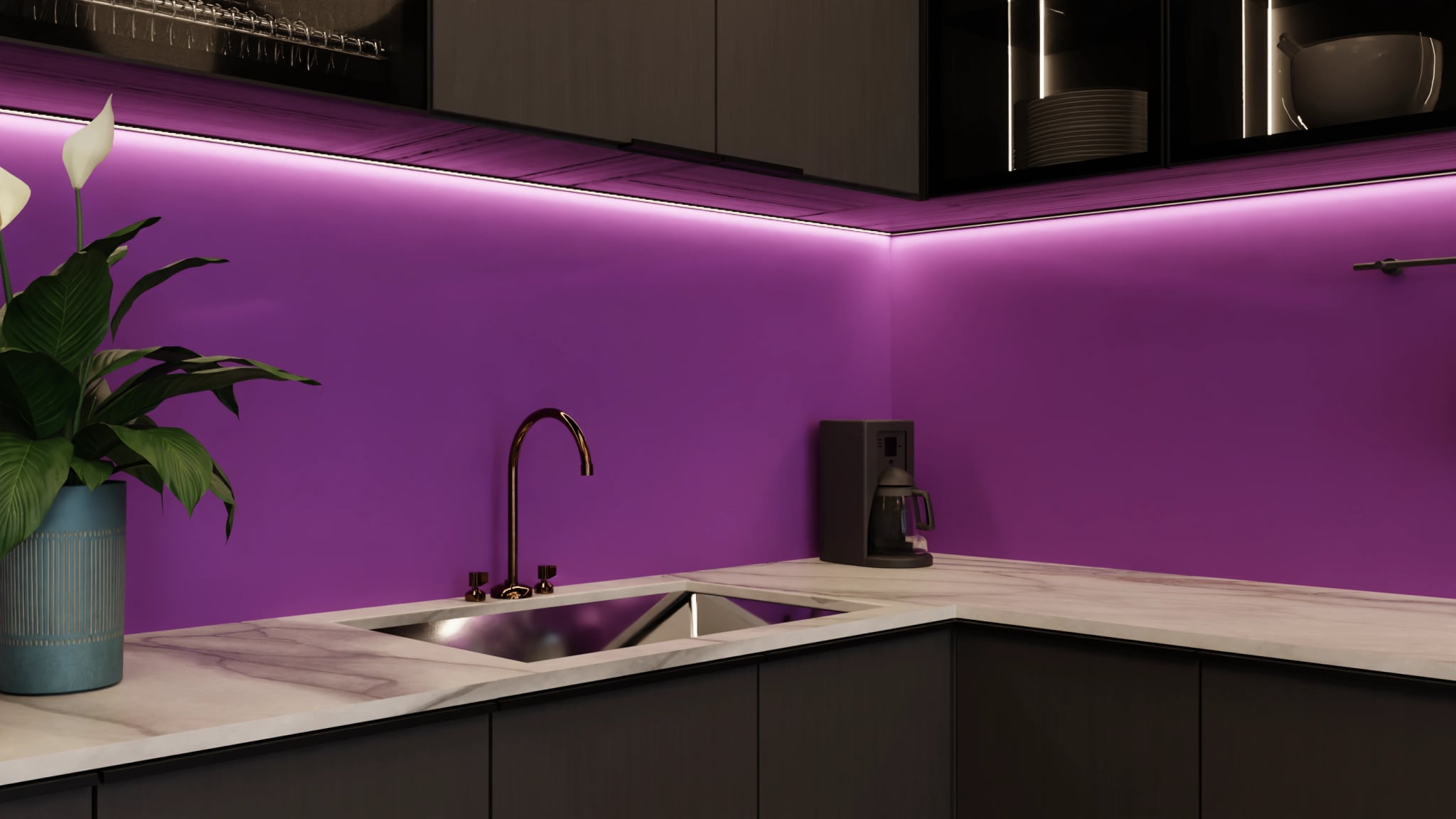 Küchenrückwand - Beerenviolett – Bild 5