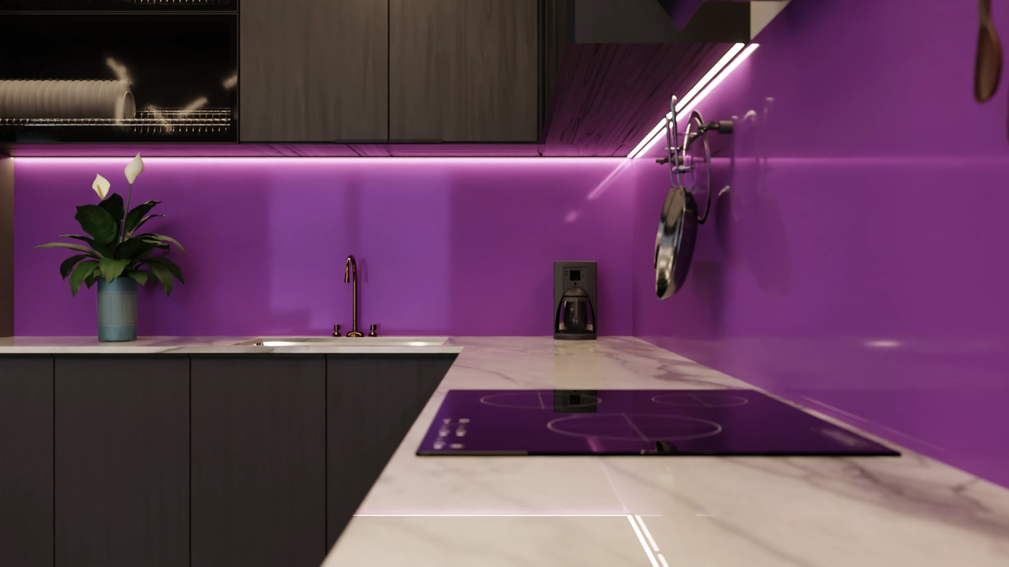 Küchenrückwand - Beerenviolett – Bild 6