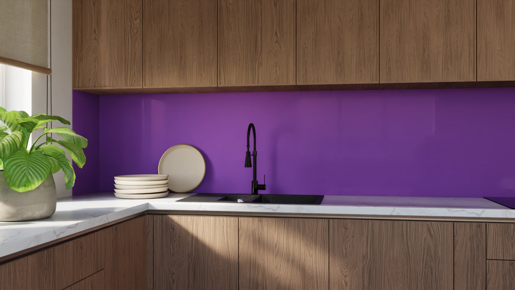 Küchenrückwand - Beerenviolett – Bild 9