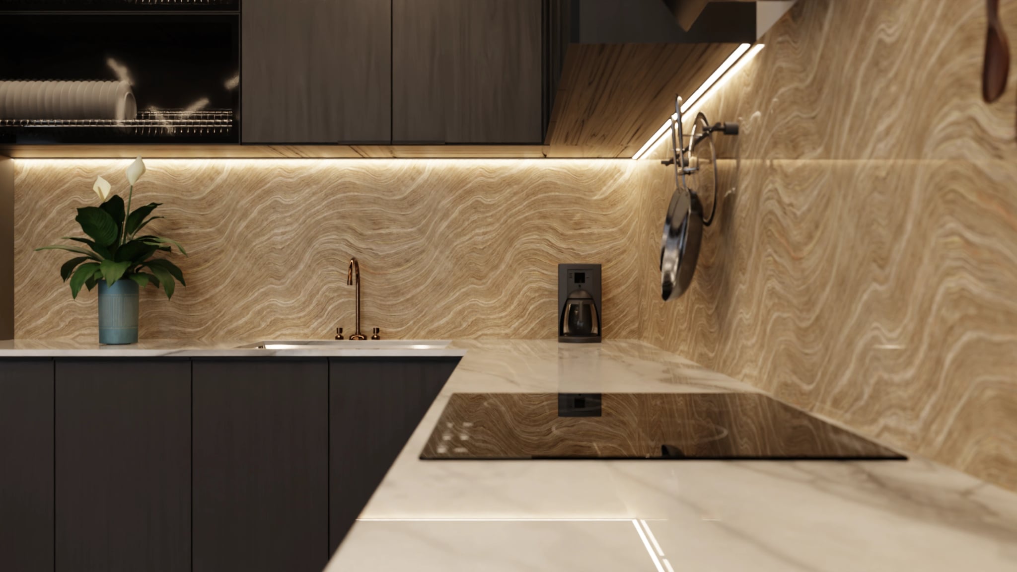 Küchenrückwand - Onyx Sand-Beige – Bild 6