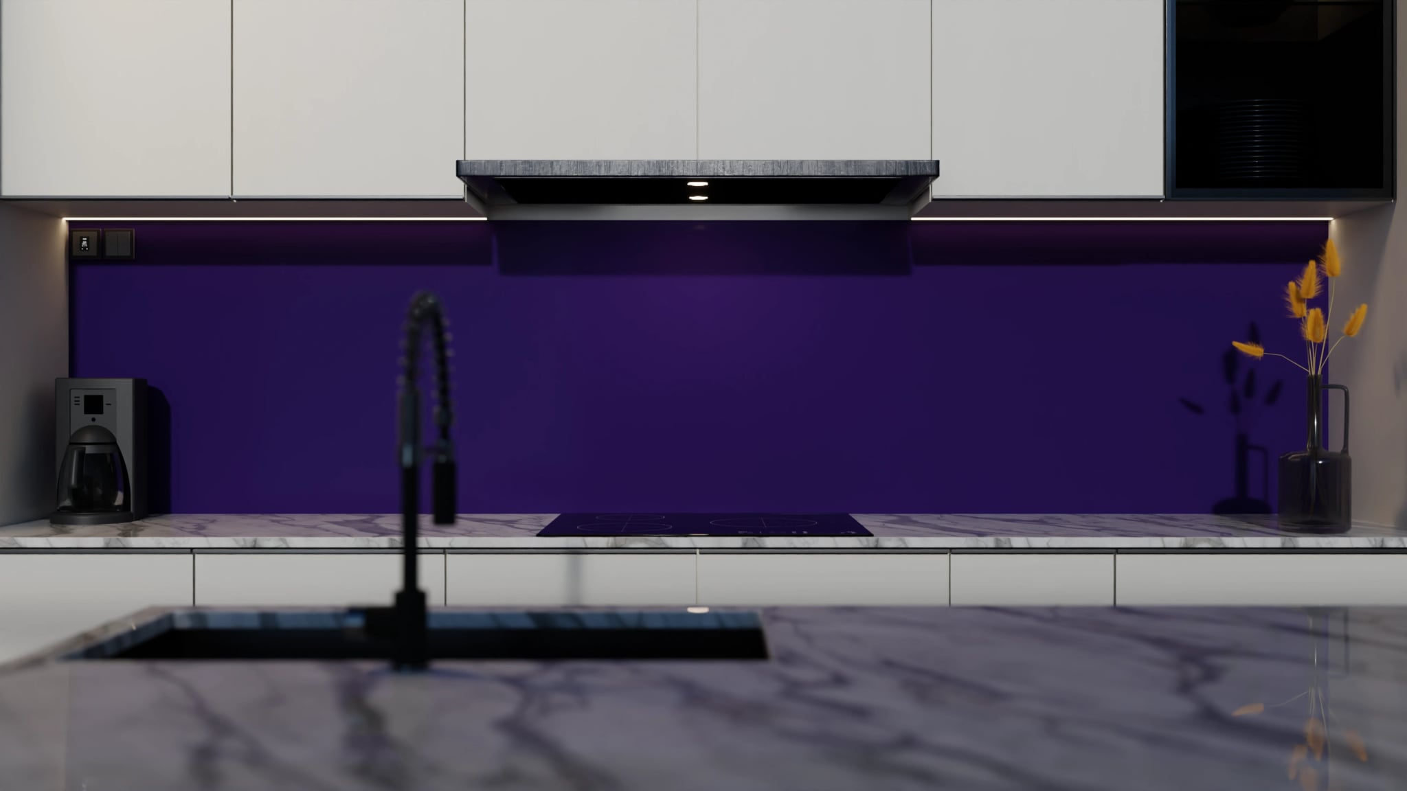Küchenrückwand - Dunkelviolett – Bild 4