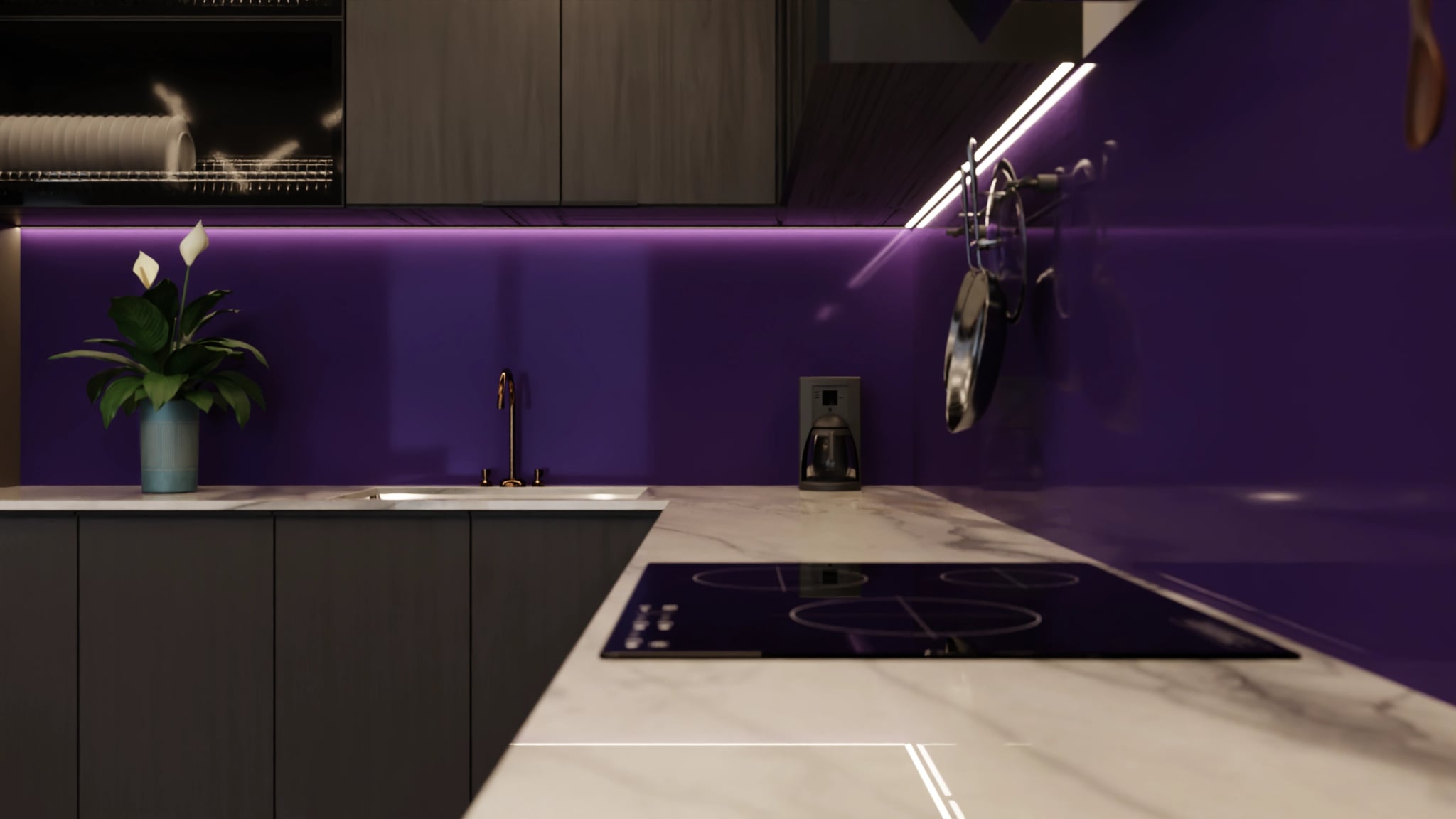 Küchenrückwand - Dunkelviolett – Bild 6