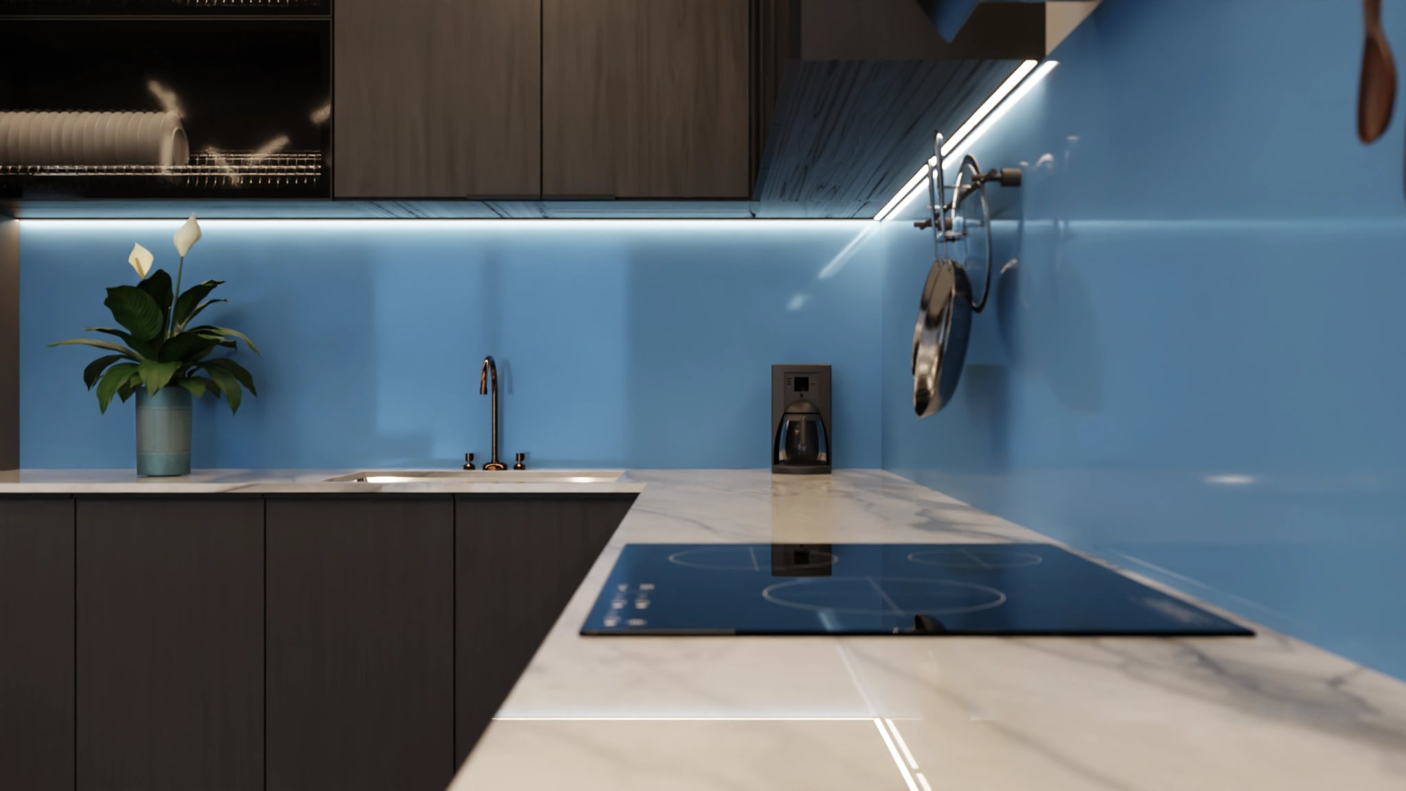 Küchenrückwand - Jeansblau – Bild 6